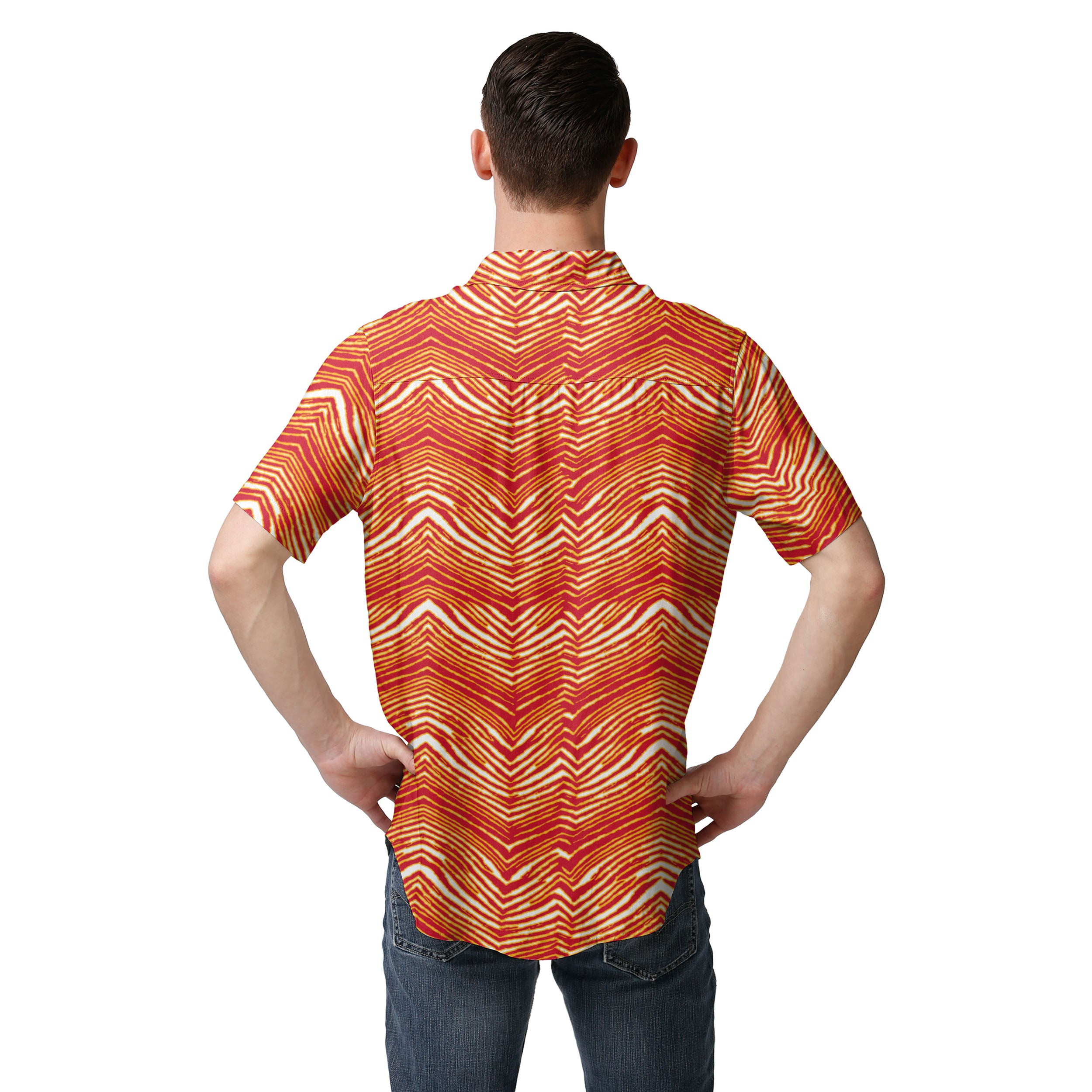 Zubaz NFL Men's Kansas City Chiefs Exclusive Button Up Shirt