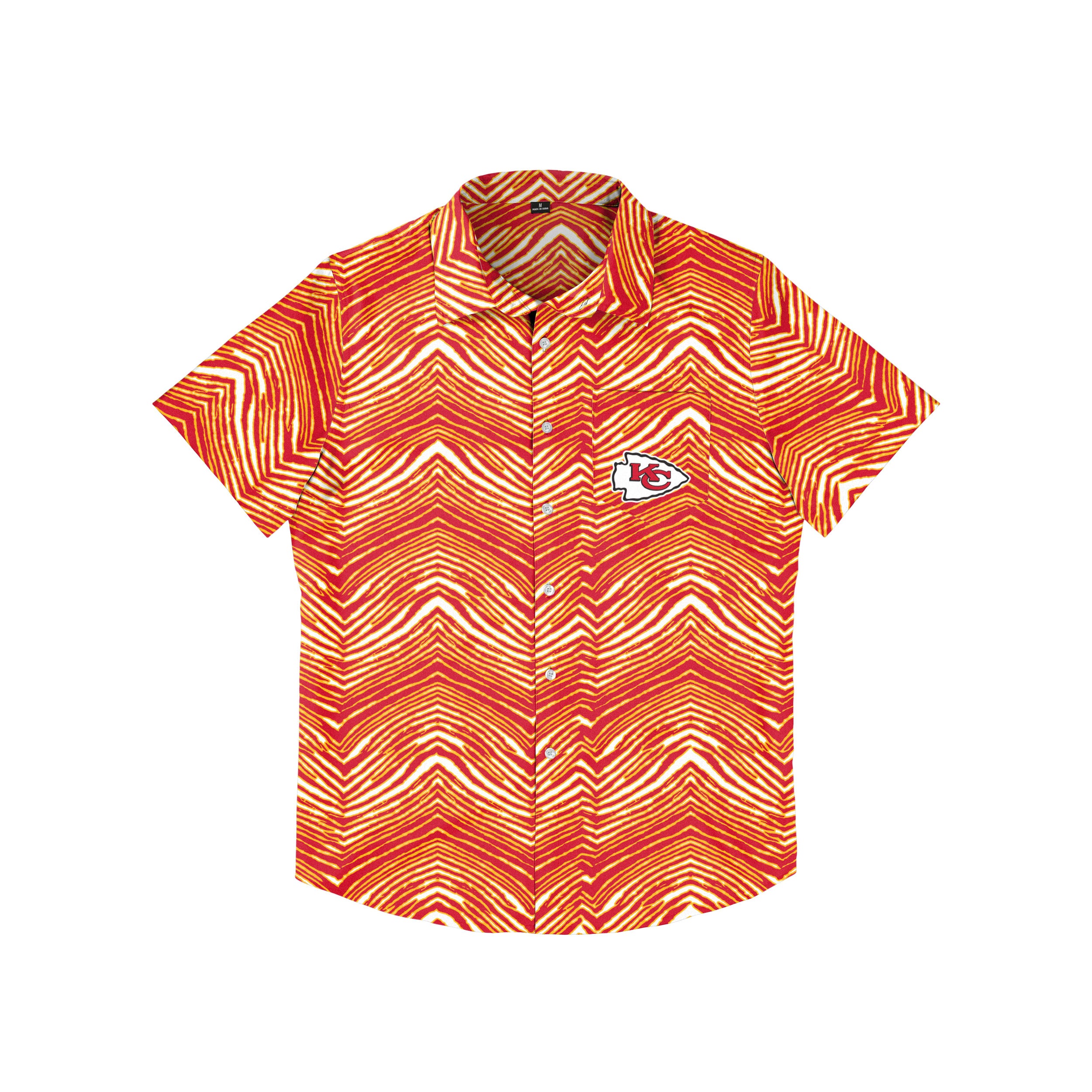 Zubaz NFL Men's Kansas City Chiefs Exclusive Button Up Shirt
