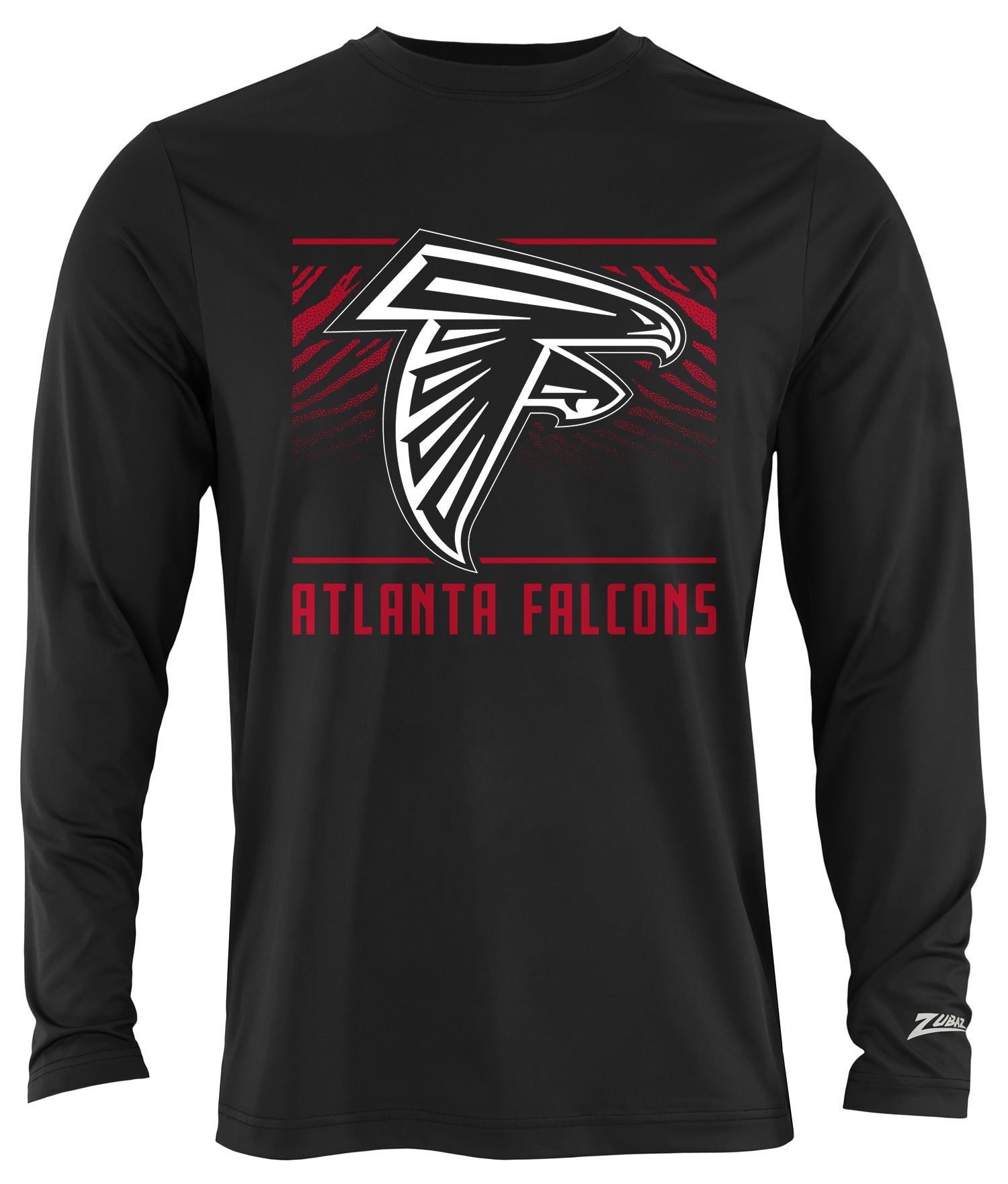 Zubaz NFL Men's Team Color Tunnel Long Sleeve T-Shirt, Atlanta Falcons
