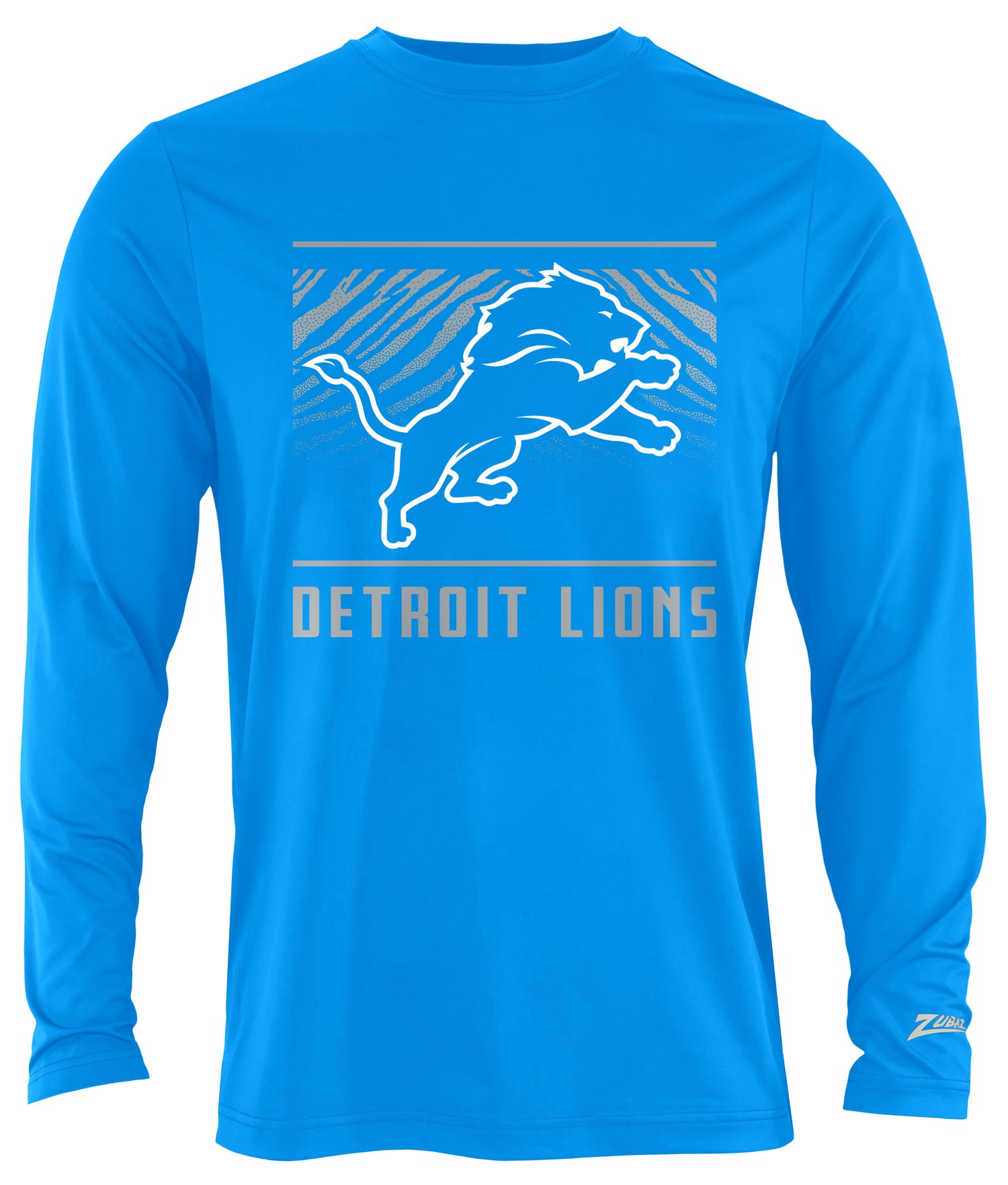 Zubaz NFL Men's Team Color Tunnel Long Sleeve T-Shirt, Detroit Lions