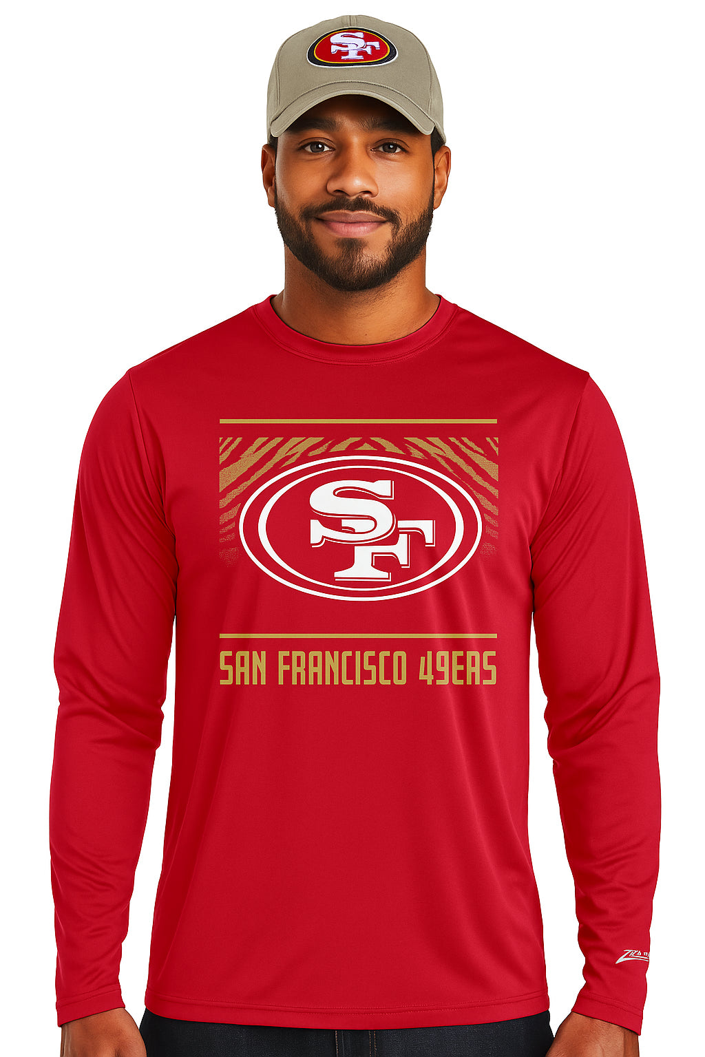 Zubaz NFL Men's Team Color Tunnel Long Sleeve T-Shirt, San Francisco 4