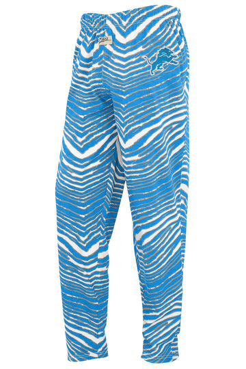 Zubaz NFL Detroit Lions Unisex 3 Color Zebra Z88 Direct Embroidered Logo Pants
