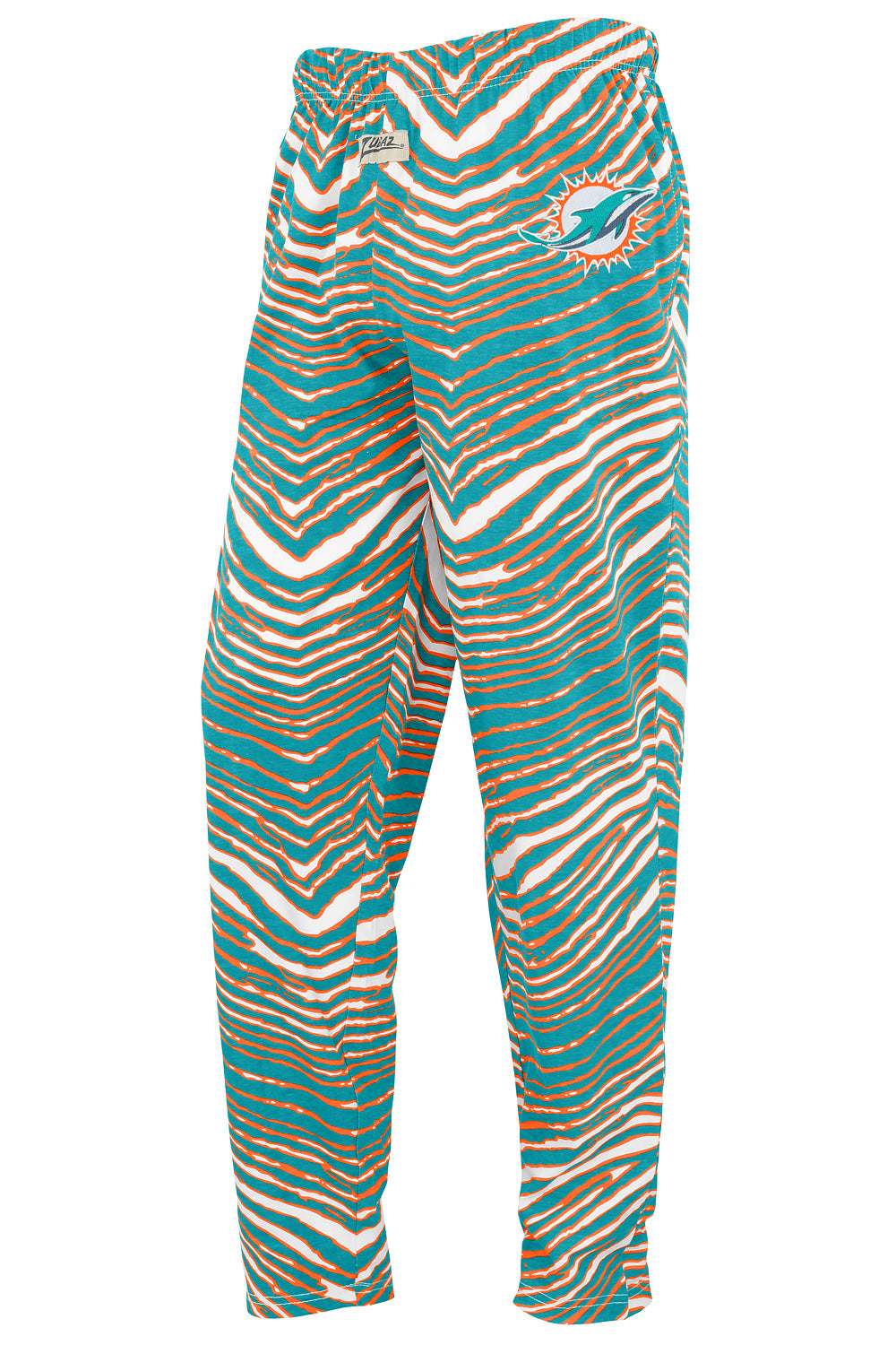 Zubaz NFL Adult Unisex for Men and Women Z88 Embroidered Zebra 3 Color Pants, Miami Dolphins