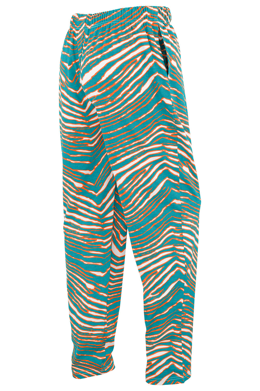 Zubaz NFL UNISEX Z88 3 Color Zebra Direct Embroidered Logo Pants, MIAM