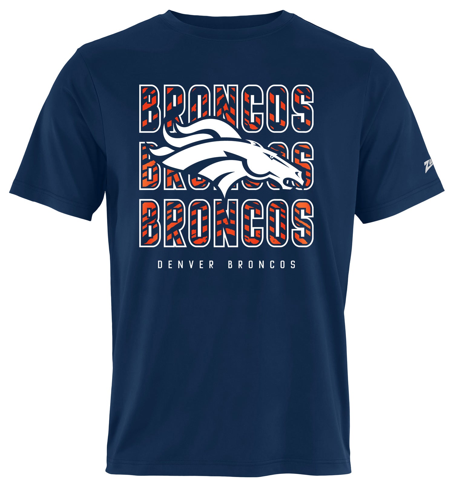 Zubaz NFL Men's Repeat Play Primary Team Color Short Sleeve T-Shirt, Denver Broncos