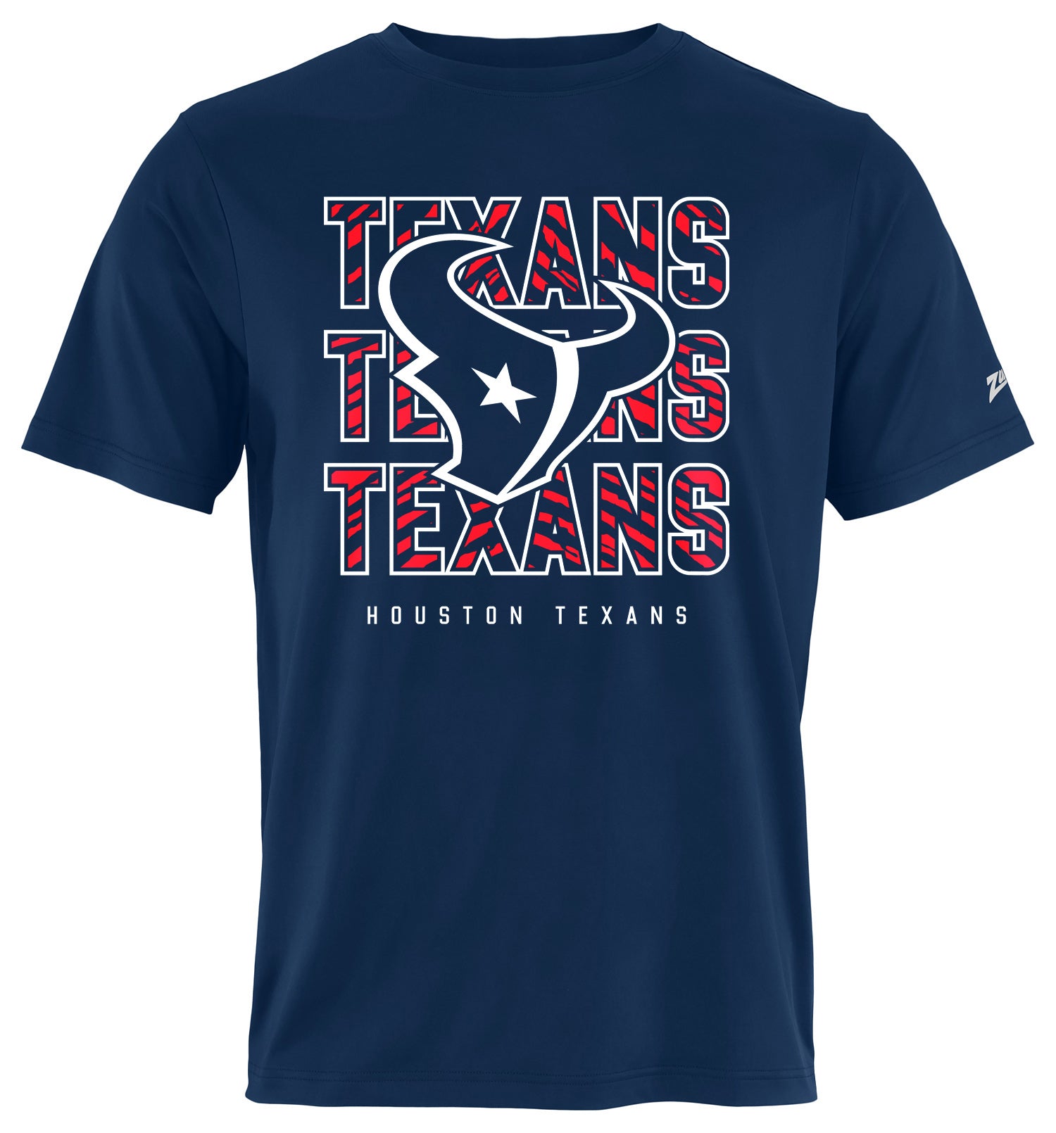 Zubaz NFL Men's Repeat Play Primary Team Color Short Sleeve T-Shirt, Houston Texans