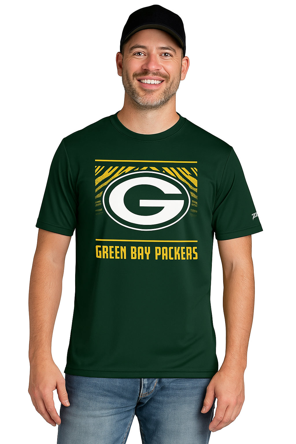 Zubaz NFL Men's Tunnel Primary Short Sleeve T-Shirt, Green Bay Packers