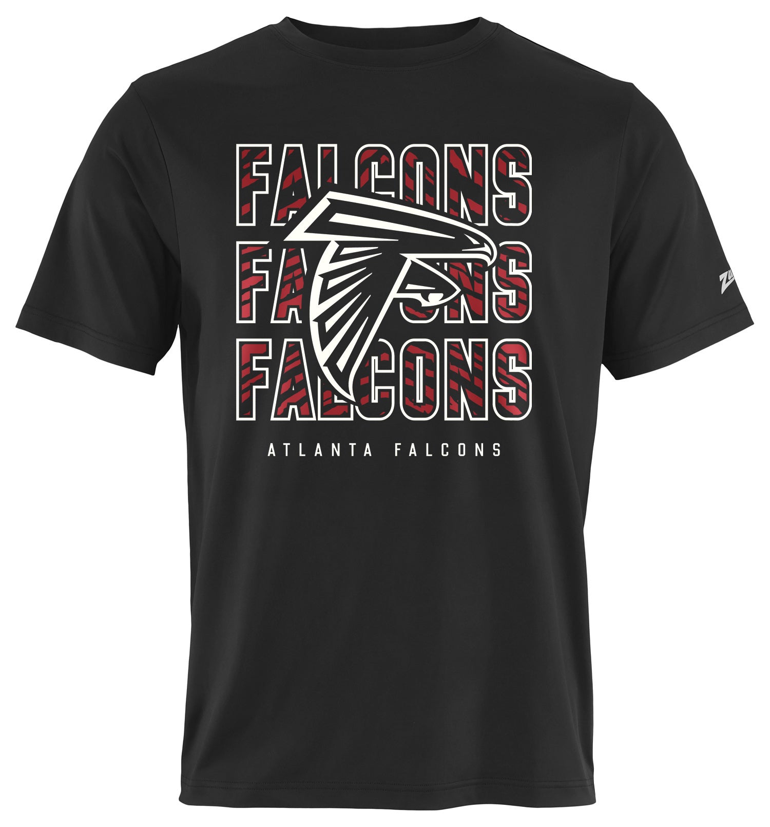 Zubaz NFL Men's Repeat Play Primary Team Color Short Sleeve T-Shirt, Atlanta Falcons