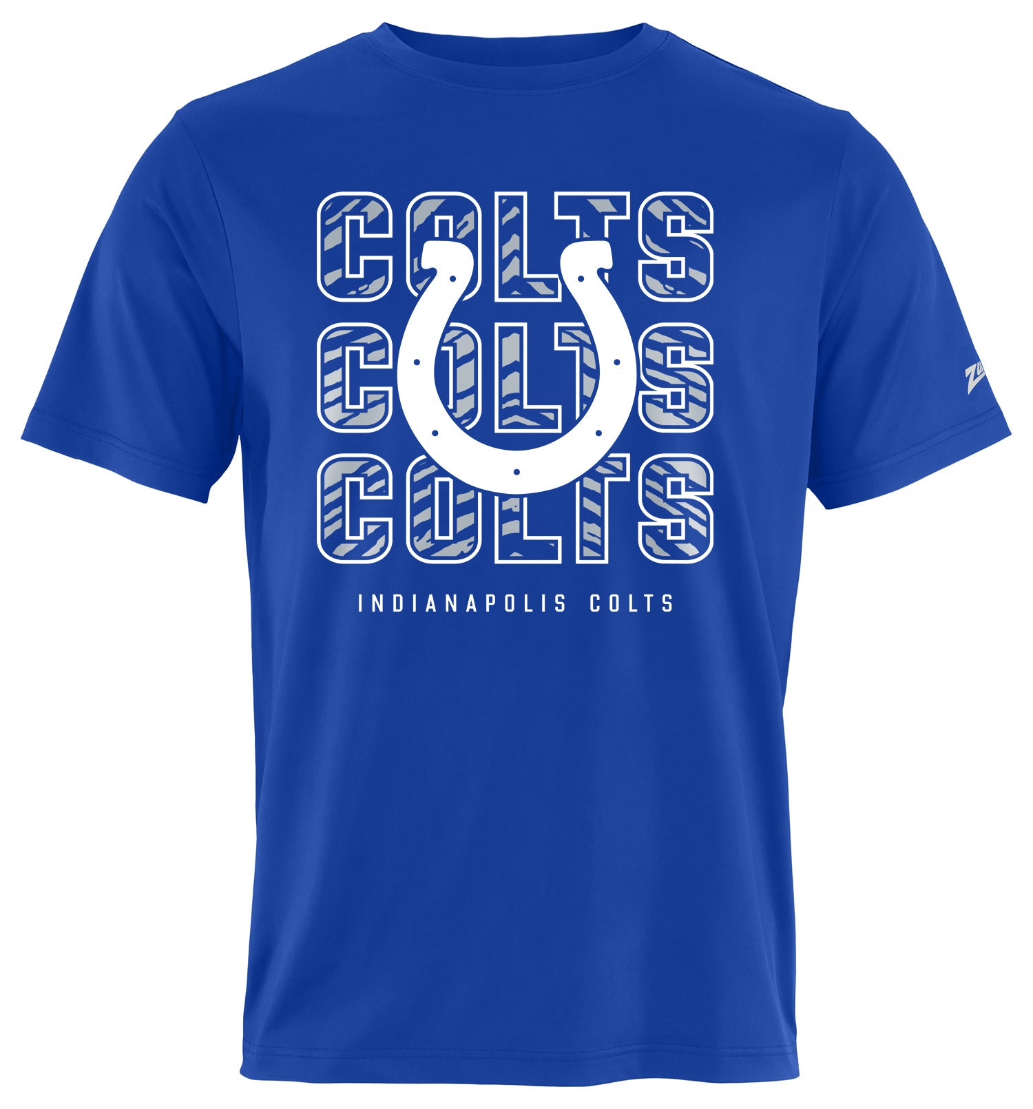 Zubaz NFL Men's Repeat Play Primary Team Color Short Sleeve T-Shirt, Indianapolis Colts