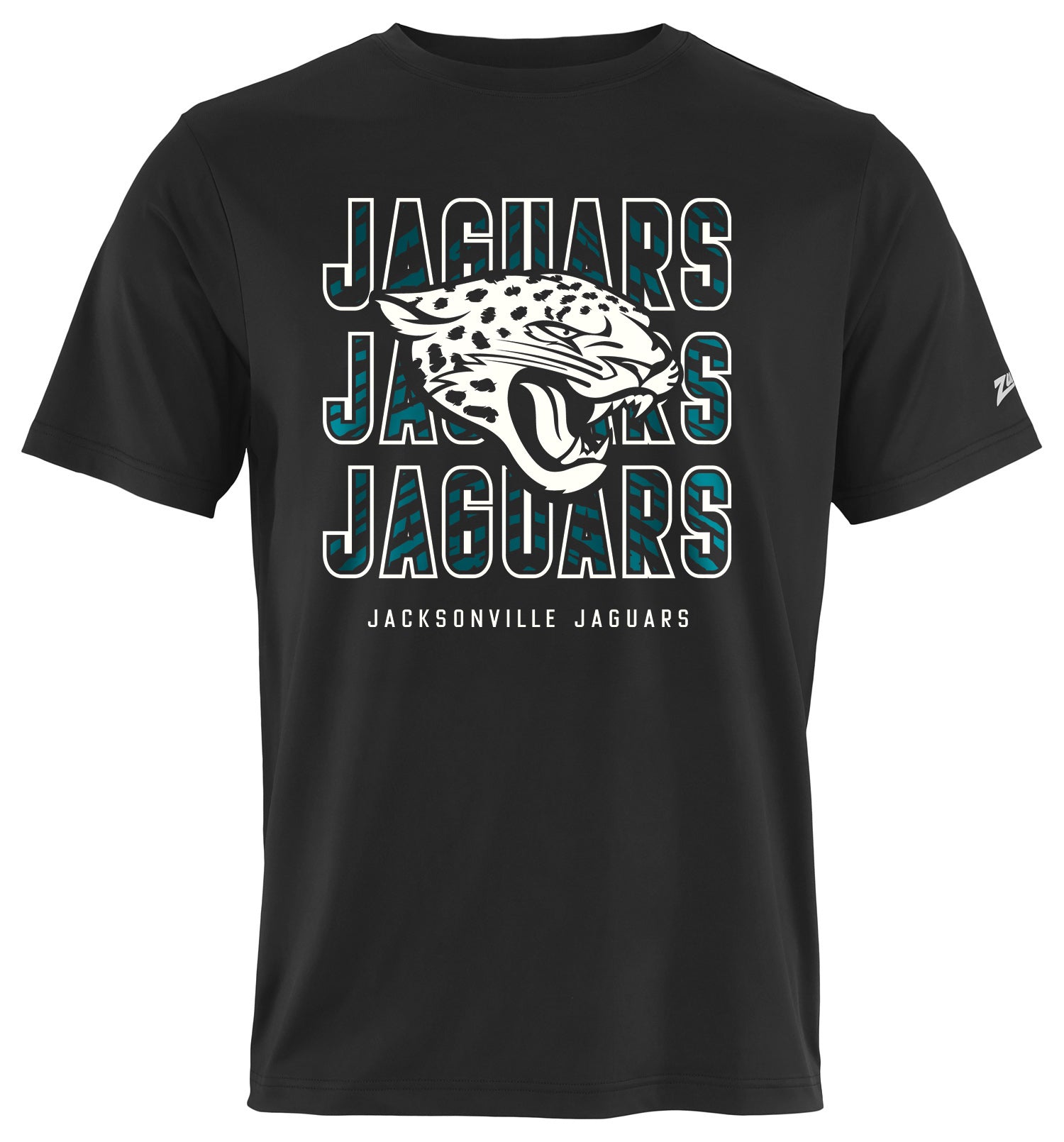 Zubaz NFL Men's Repeat Play Primary Team Color Short Sleeve T-Shirt, Jacksonville Jaguars