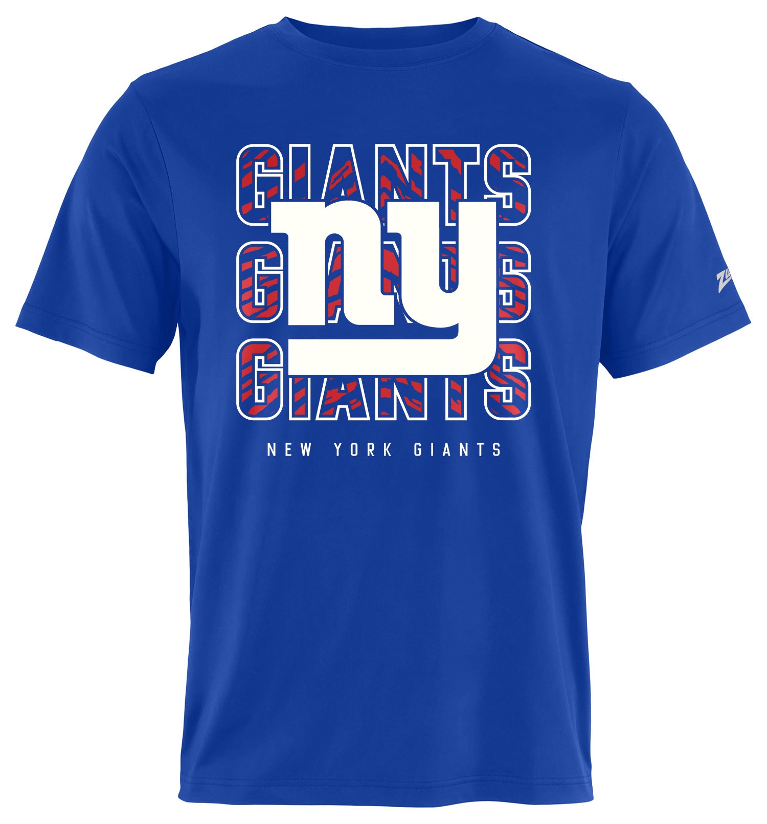 Zubaz NFL Men's Repeat Play Primary Team Color Short Sleeve T-Shirt, New York Giants