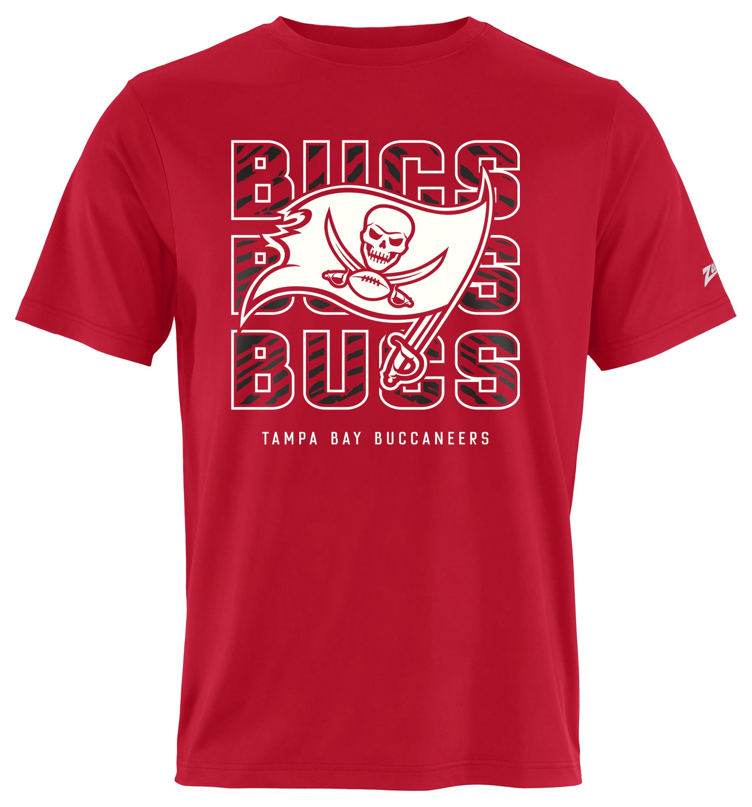 Zubaz NFL Men's Repeat Play Primary Team Color Short Sleeve T-Shirt, Tampa Bay Buccaneers