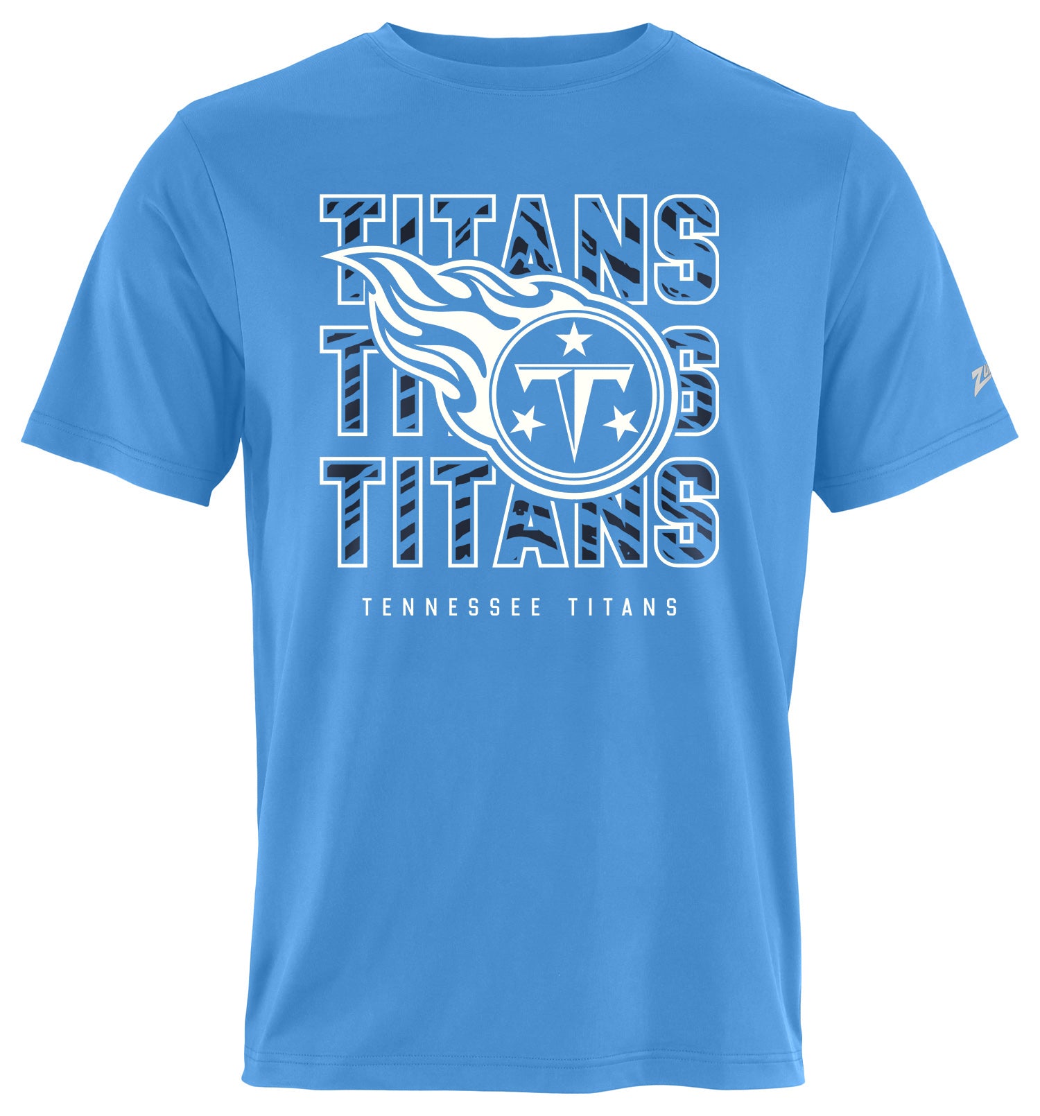 Zubaz NFL Men's Repeat Play Primary Team Color Short Sleeve T-Shirt, Tennessee Titans