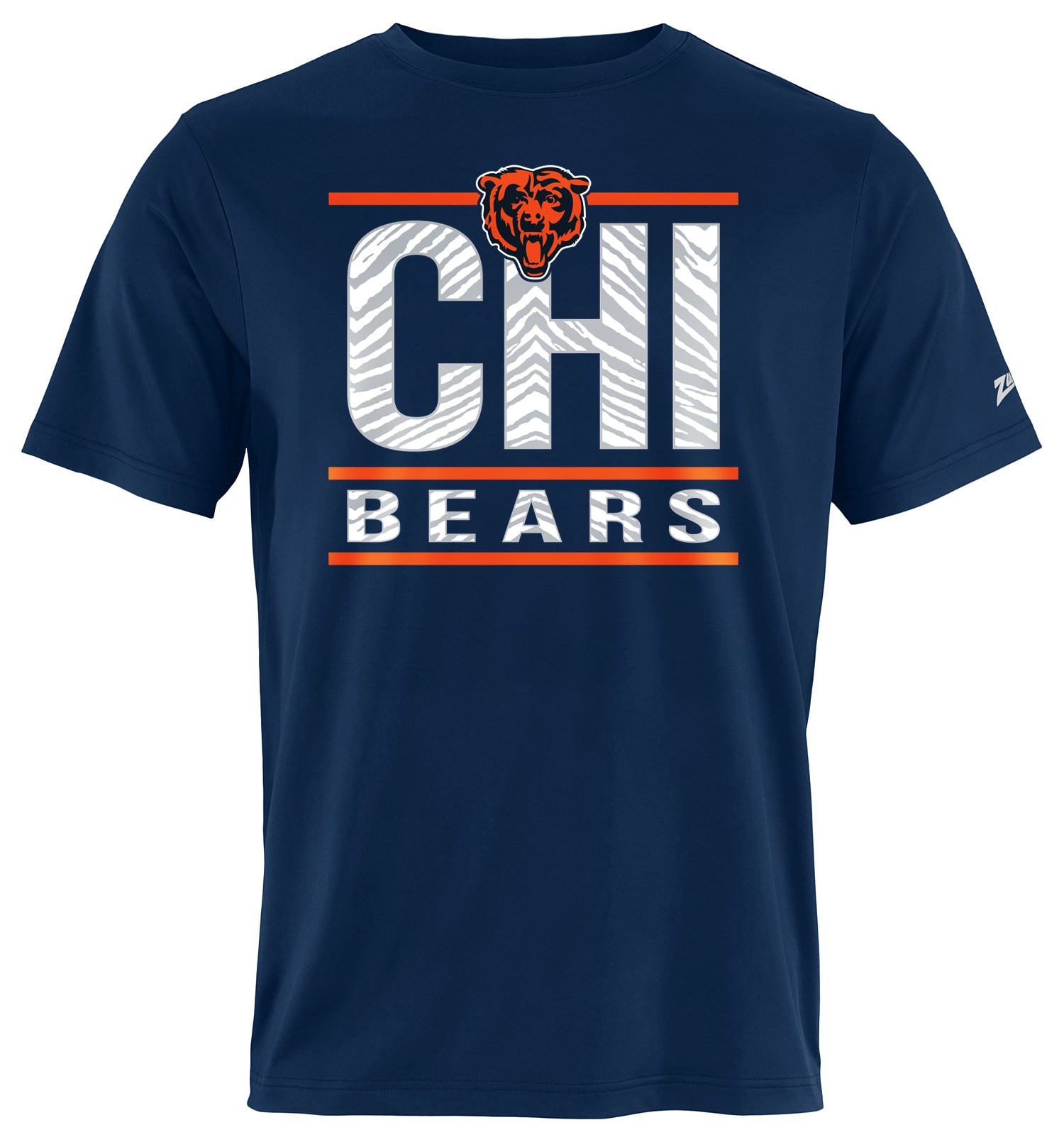 Zubaz NFL Men's Goal Line Team Color Short Sleeve T-Shirt, Chicago Bears