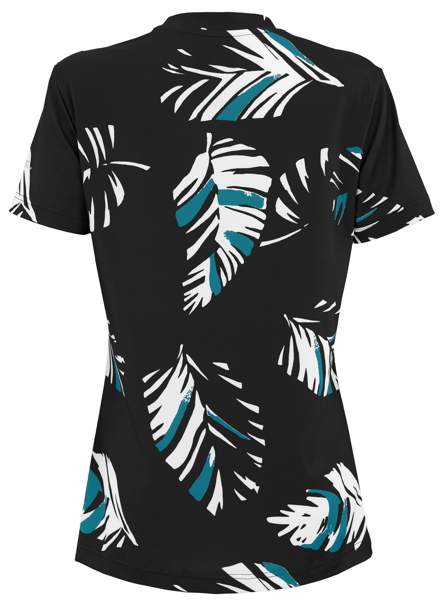 Zubaz NFL Womens Leaf Team Color Script Short Sleeve T-Shirt, Jacksonville Jaguars