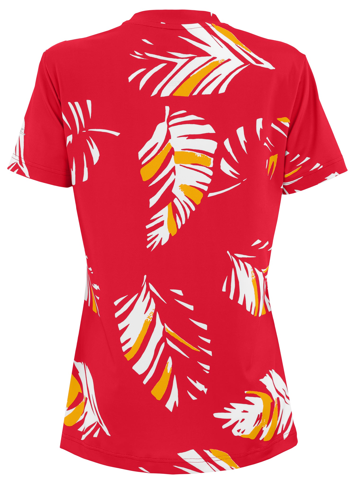 Zubaz NFL Womens Leaf Team Color Script Short Sleeve T-Shirt, Kansas City Chiefs