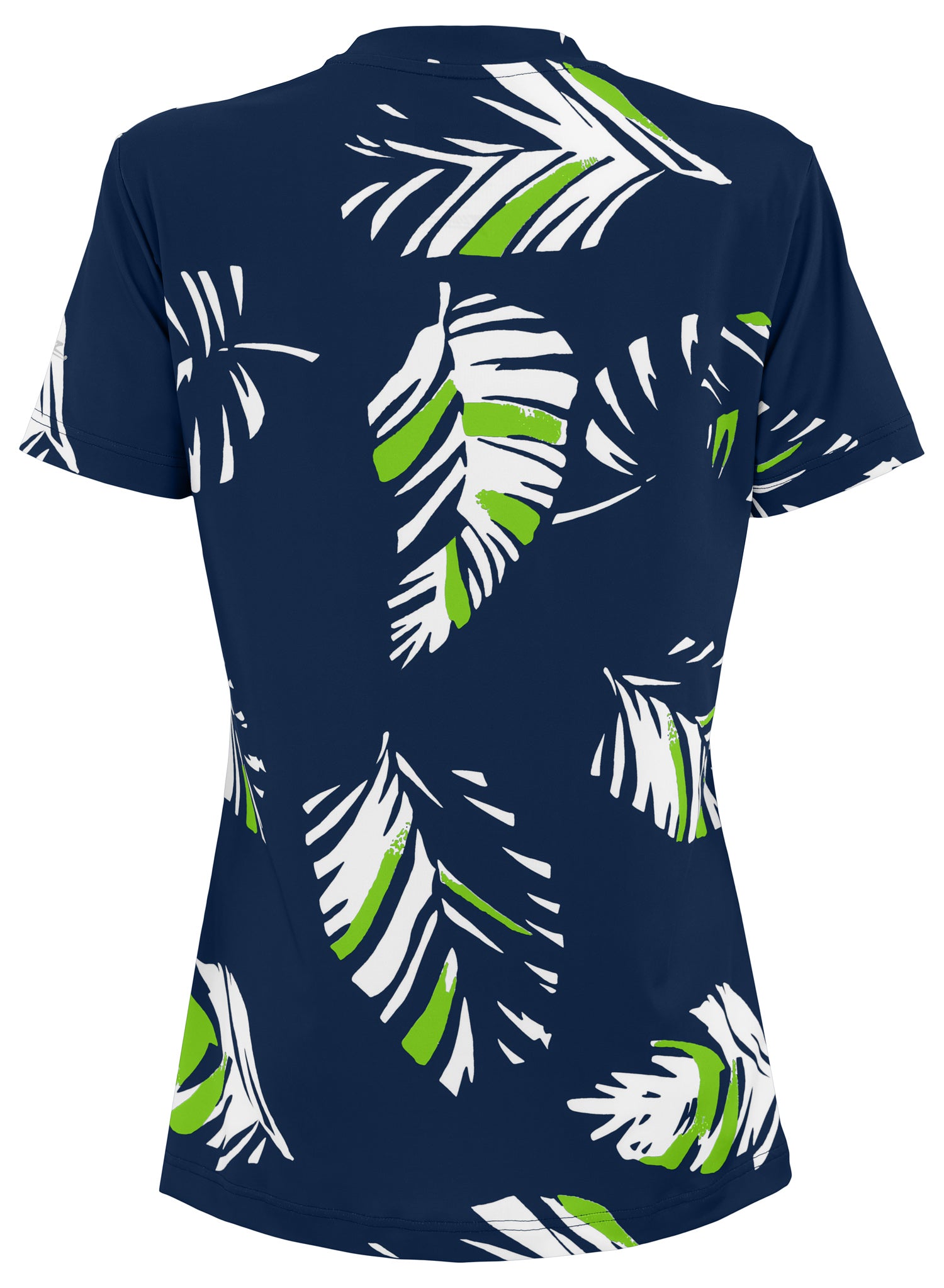 Zubaz NFL Womens Leaf Team Color Script Short Sleeve T-Shirt, Seattle Seahawks