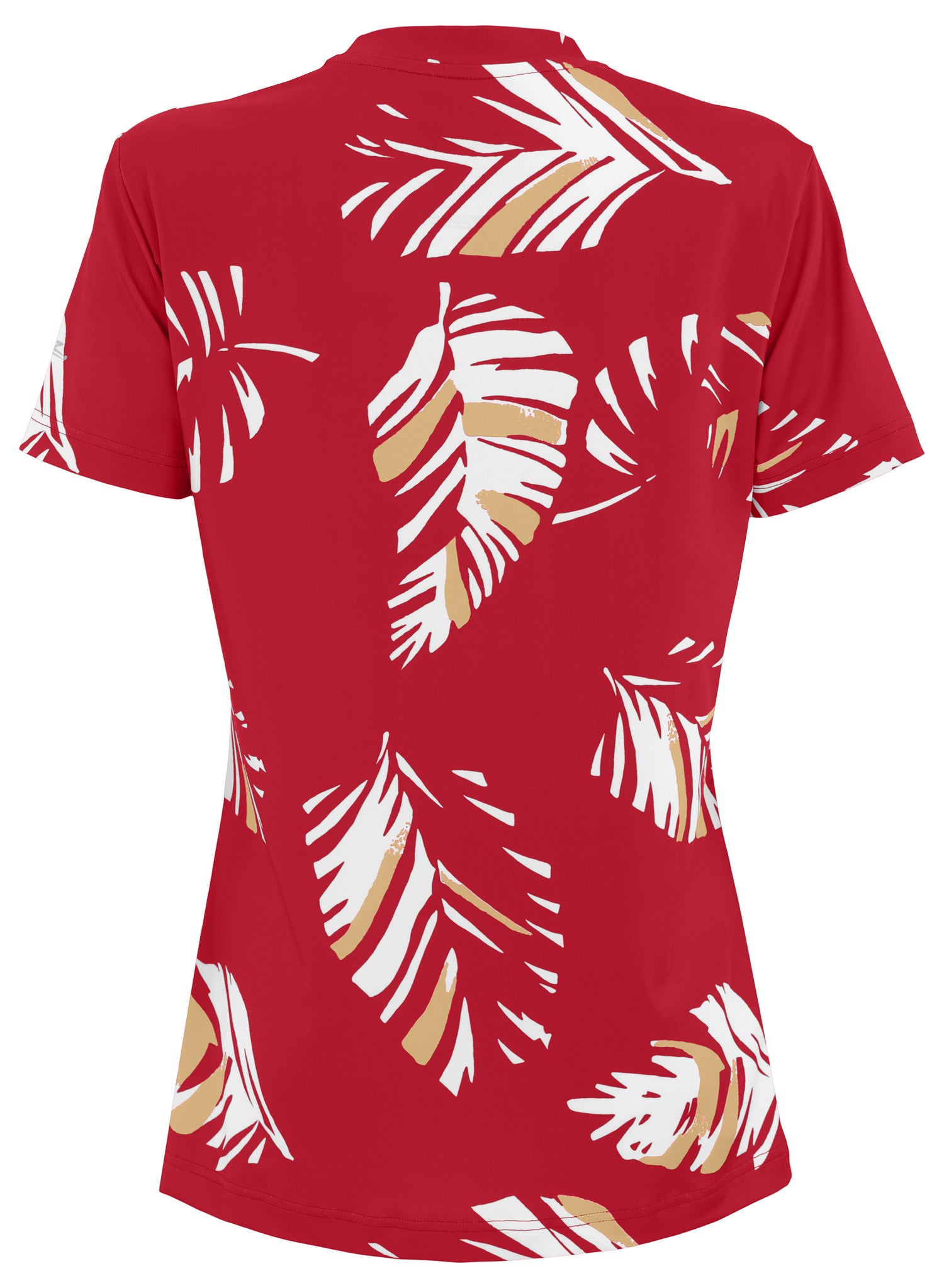 Zubaz NFL Womens Leaf Team Color Script Short Sleeve T-Shirt, San Francisco 49ers