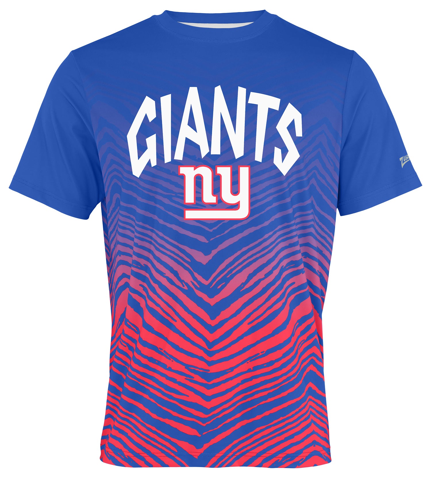Zubaz NFL Men's Wild Card Zebra Team Color Short SleeveT Shirt, New York Giants