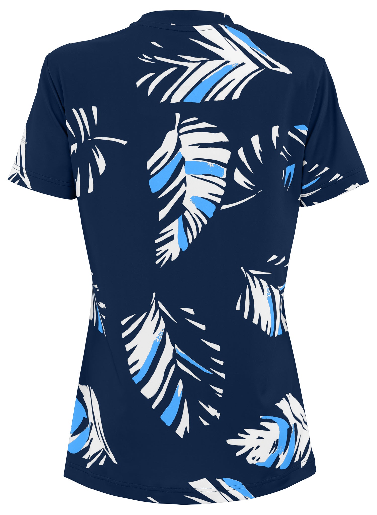 Zubaz NFL Womens Leaf Team Color Script Short Sleeve T-Shirt, Tennessee Titans