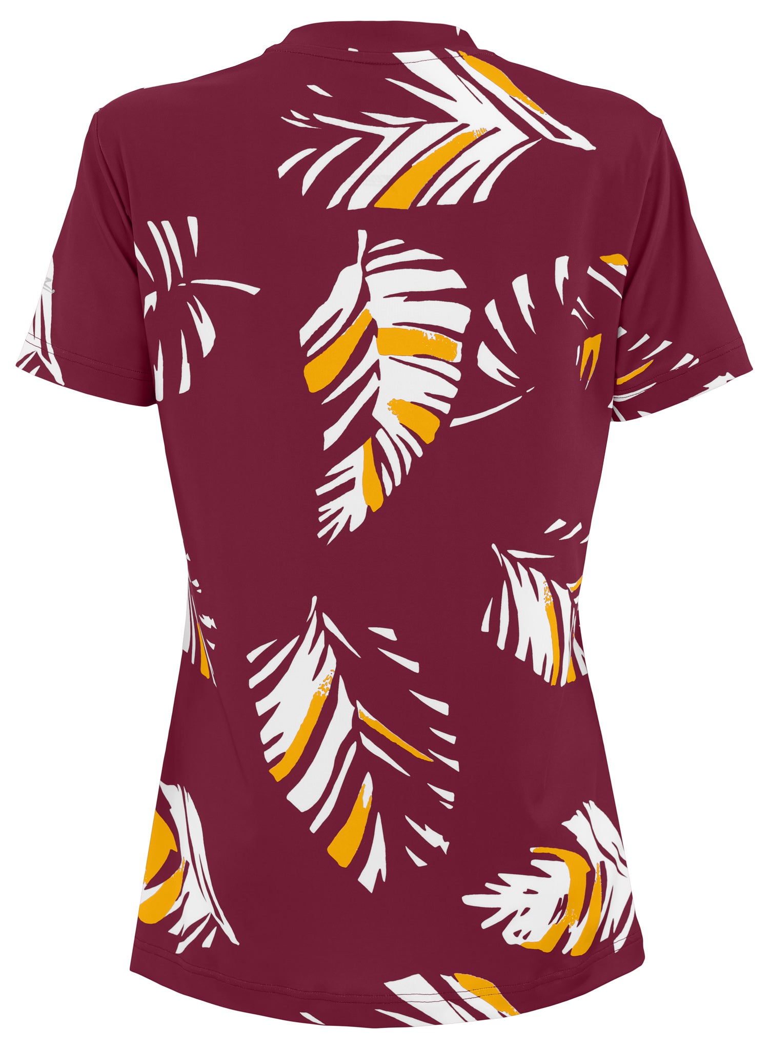 Zubaz NFL Womens Leaf Team Color Script Short Sleeve T-Shirt, Washington Commanders