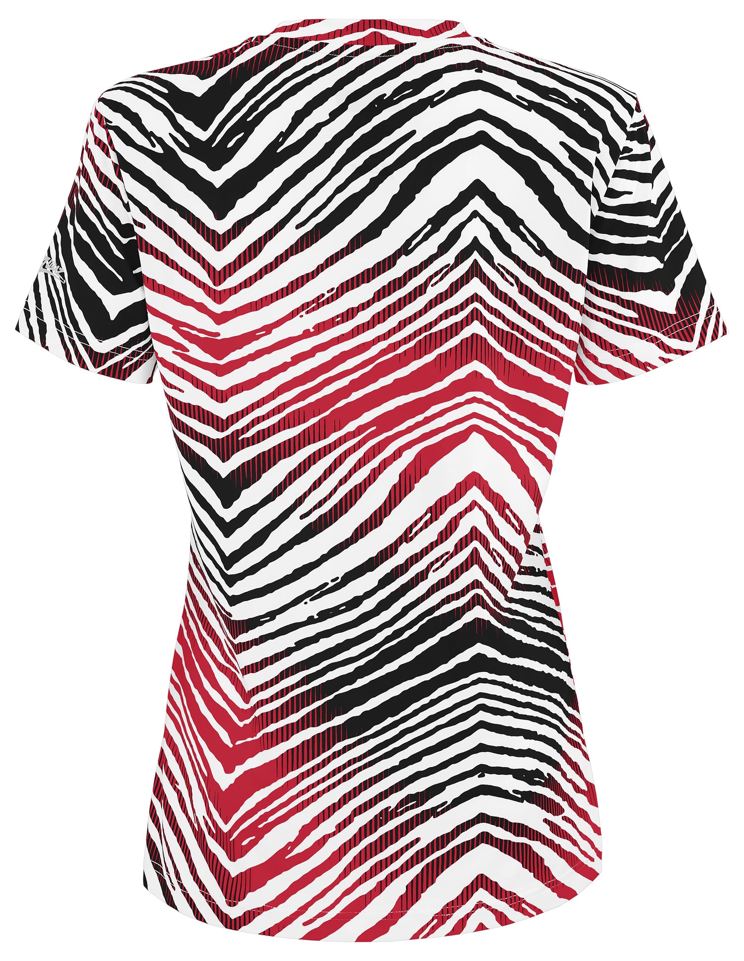 Zubaz NFL Women's Zebra 2 Team Color Circle Logo Short Sleeve T-Shirt, Atlanta Falcons