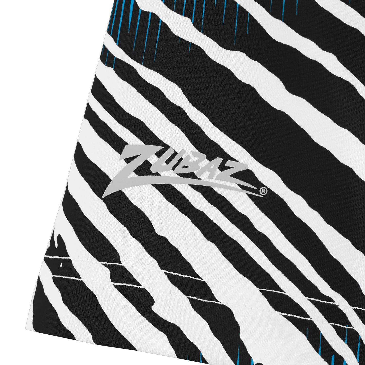 Zubaz NFL Women's Zebra 2 Team Color Circle Logo Short Sleeve T-Shirt, Carolina Panthers