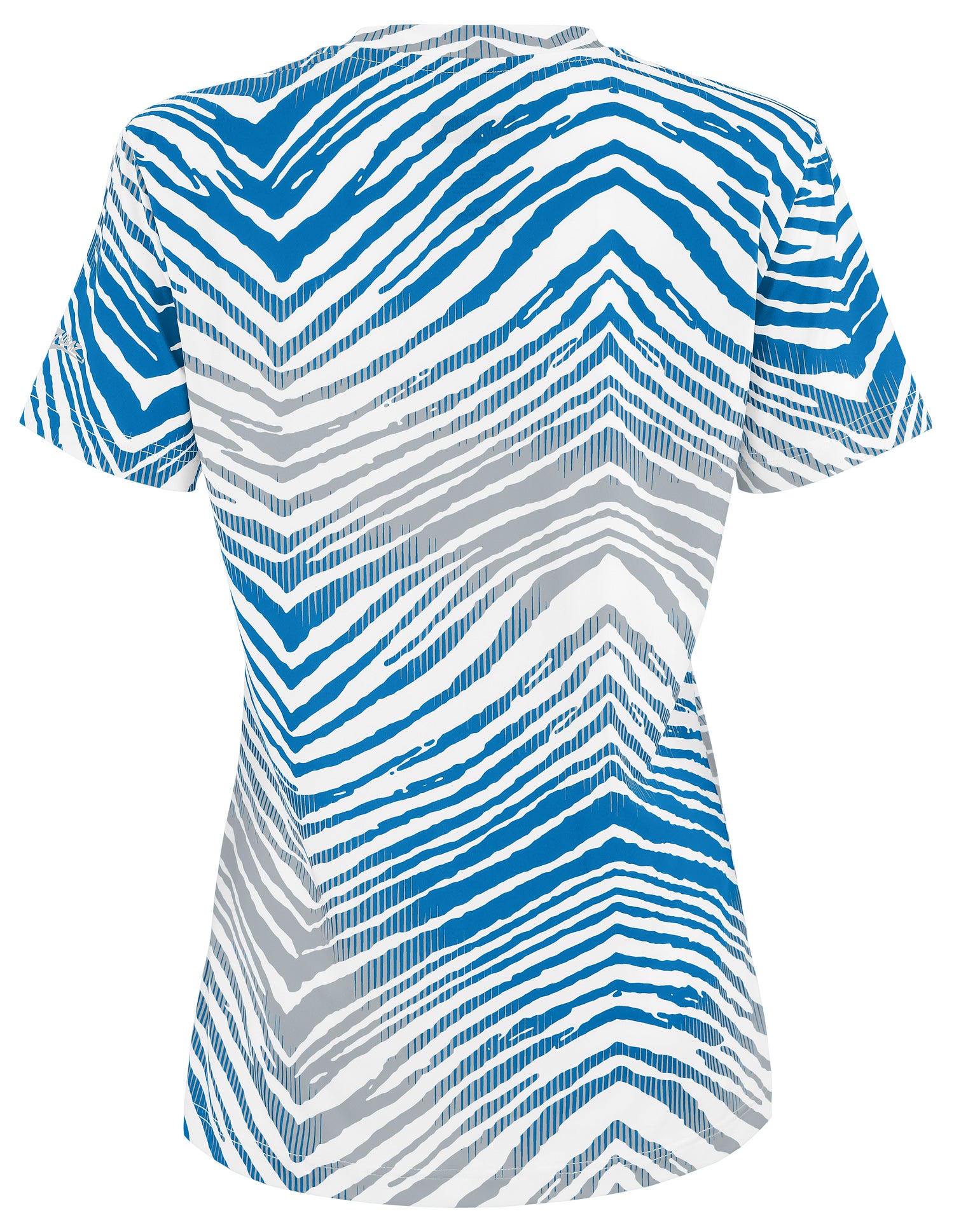 Zubaz NFL Women's Zebra 2 Team Color Circle Logo Short Sleeve T-Shirt, Detroit Lions