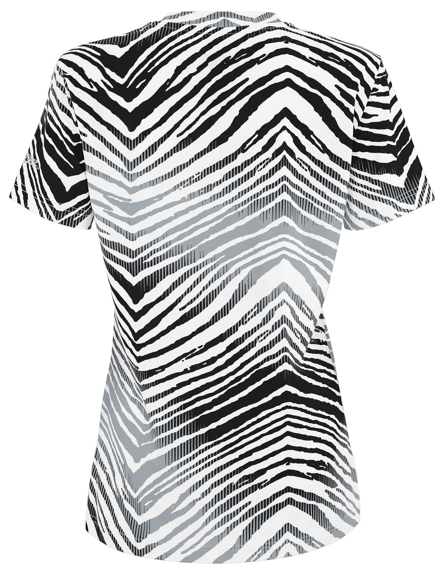 Zubaz NFL Women's Zebra 2 Team Color Circle Logo Short Sleeve T-Shirt, Las Vegas Raiders