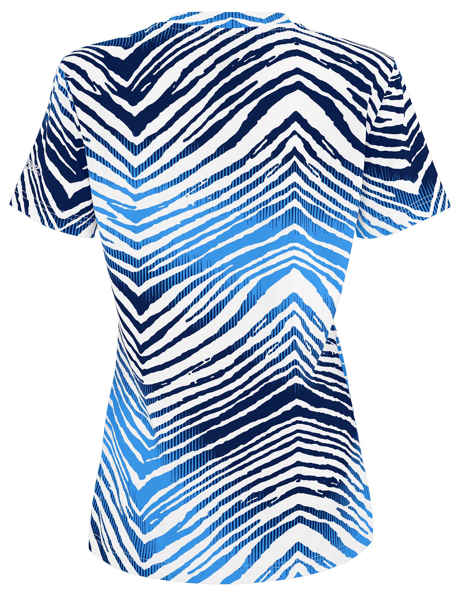 Zubaz NFL Women's Zebra 2 Team Color Circle Logo Short Sleeve T-Shirt, Tennessee Titans