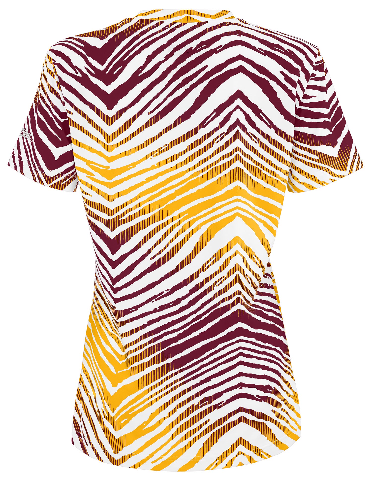 Zubaz NFL Women's Zebra 2 Team Color Circle Logo Short Sleeve T-Shirt, Washington Commanders