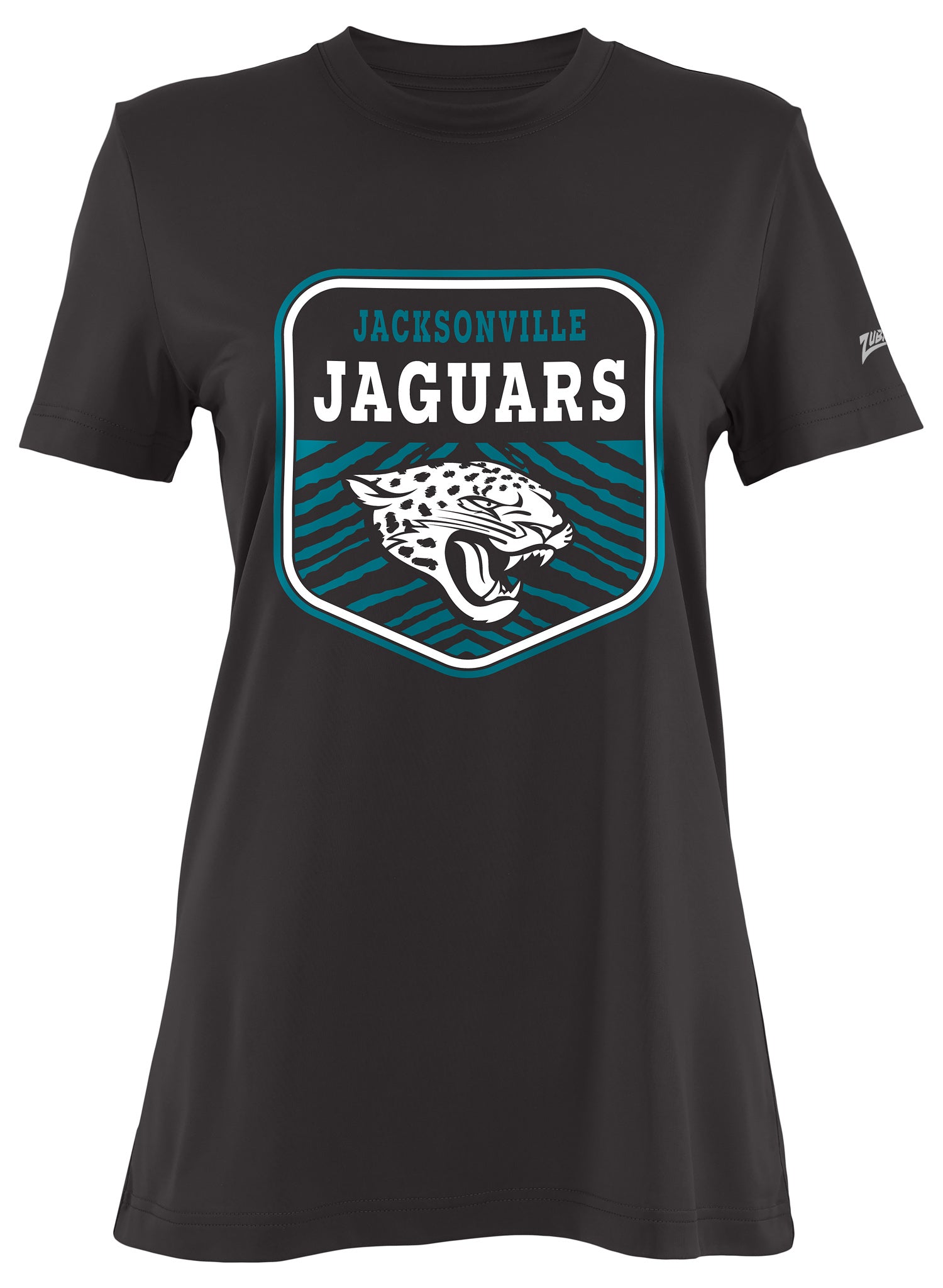 Zubaz NFL Women's Kicker Team Color Short Sleeve T-Shirt, Jacksonville Jaguars