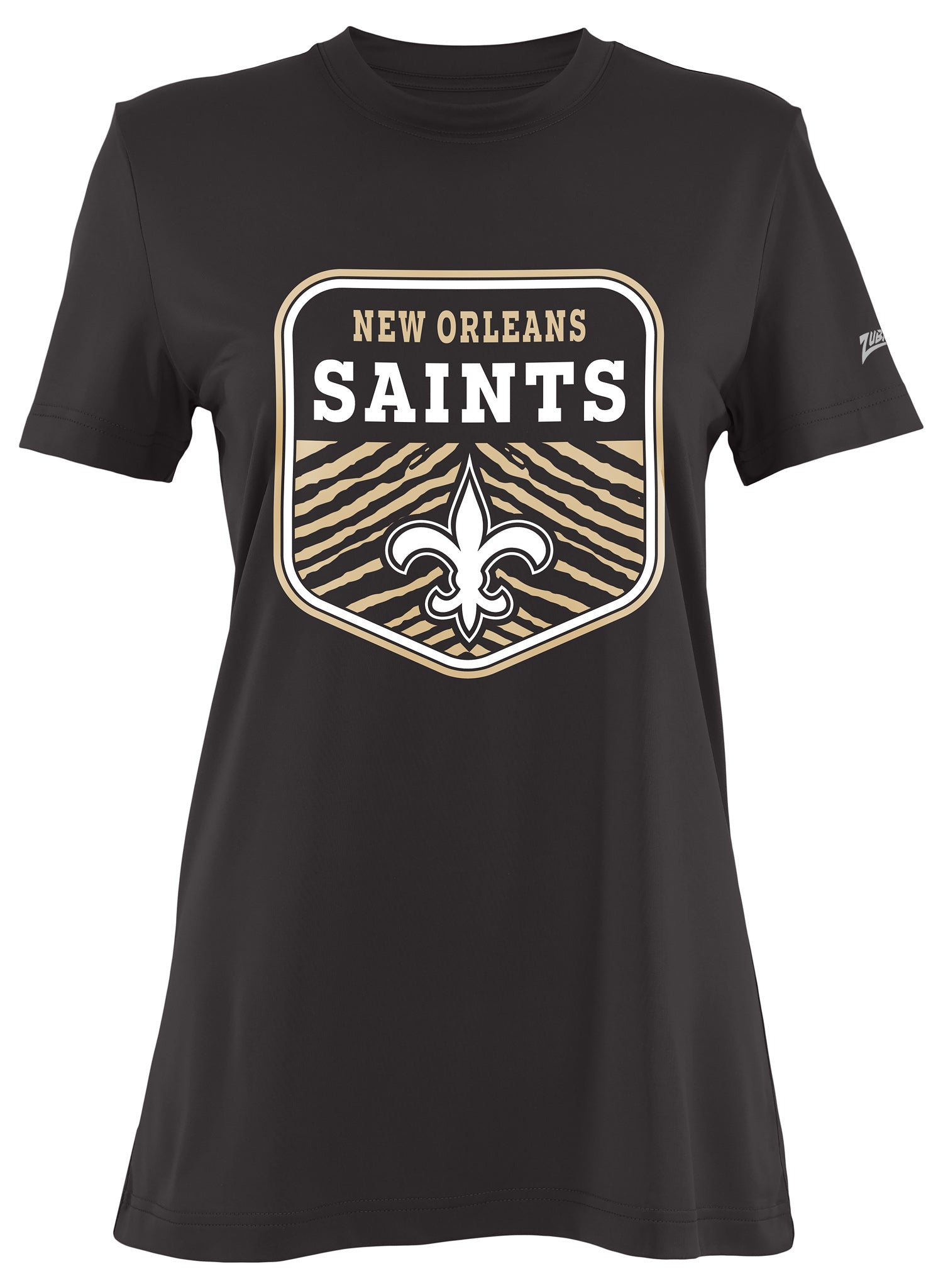 Zubaz NFL Women's Kicker Team Color Short Sleeve T-Shirt, New Orleans Saints