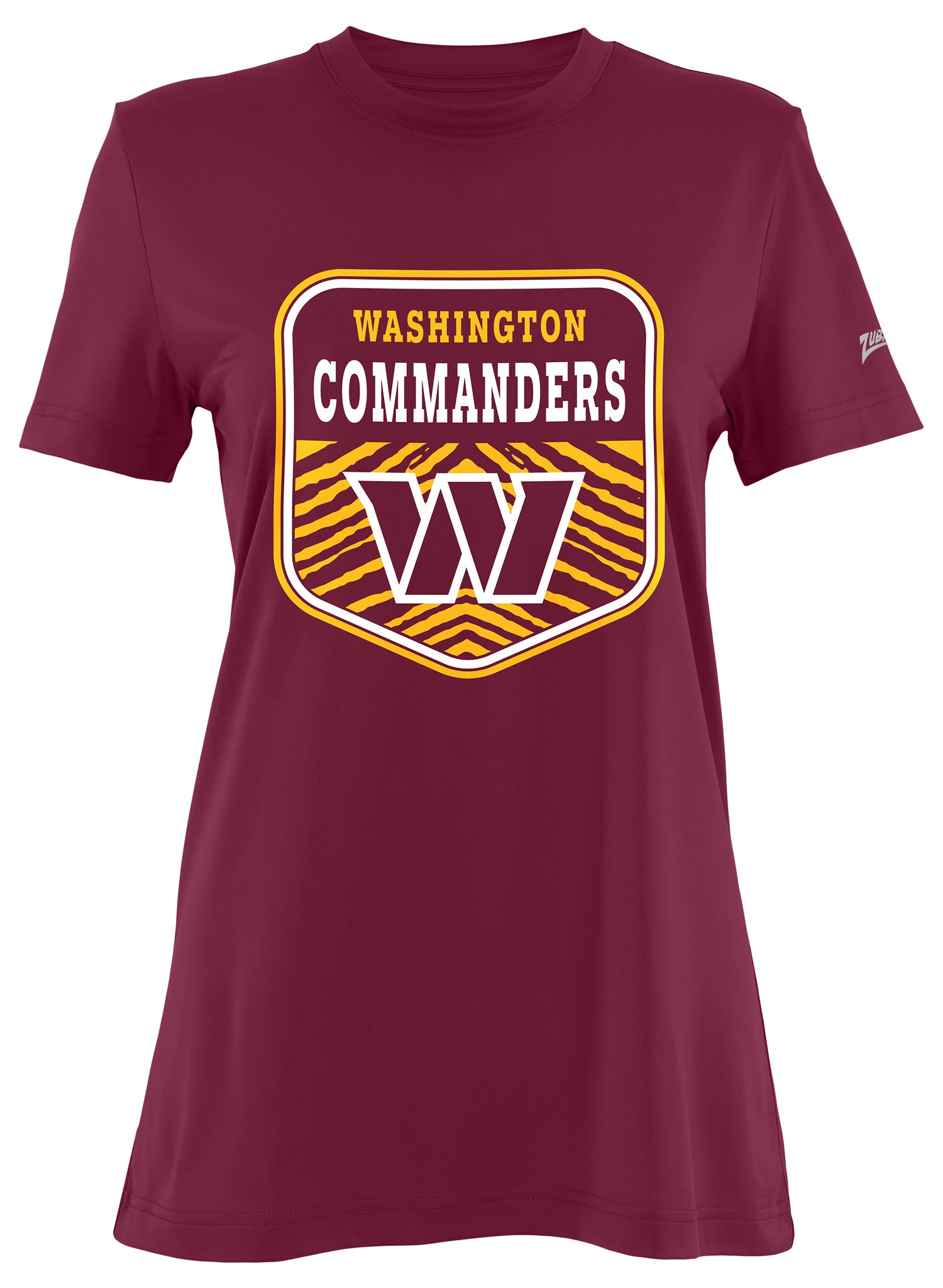 Zubaz NFL Women's Kicker Team Color Short Sleeve T-Shirt, Washington Commanders