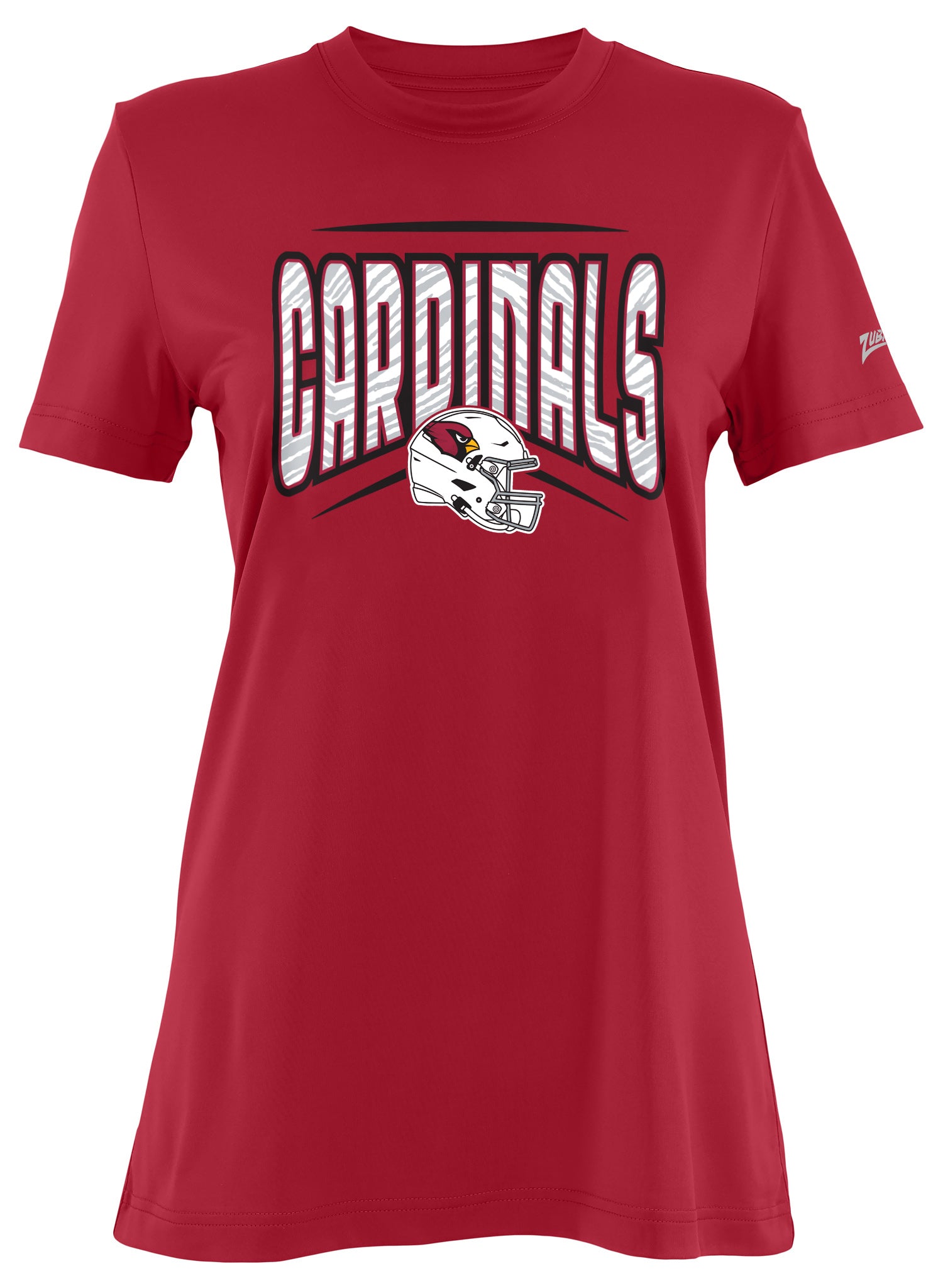 Zubaz NFL Women's Quarterback Team Color Short Sleeve T-Shirt, Arizona Cardinals