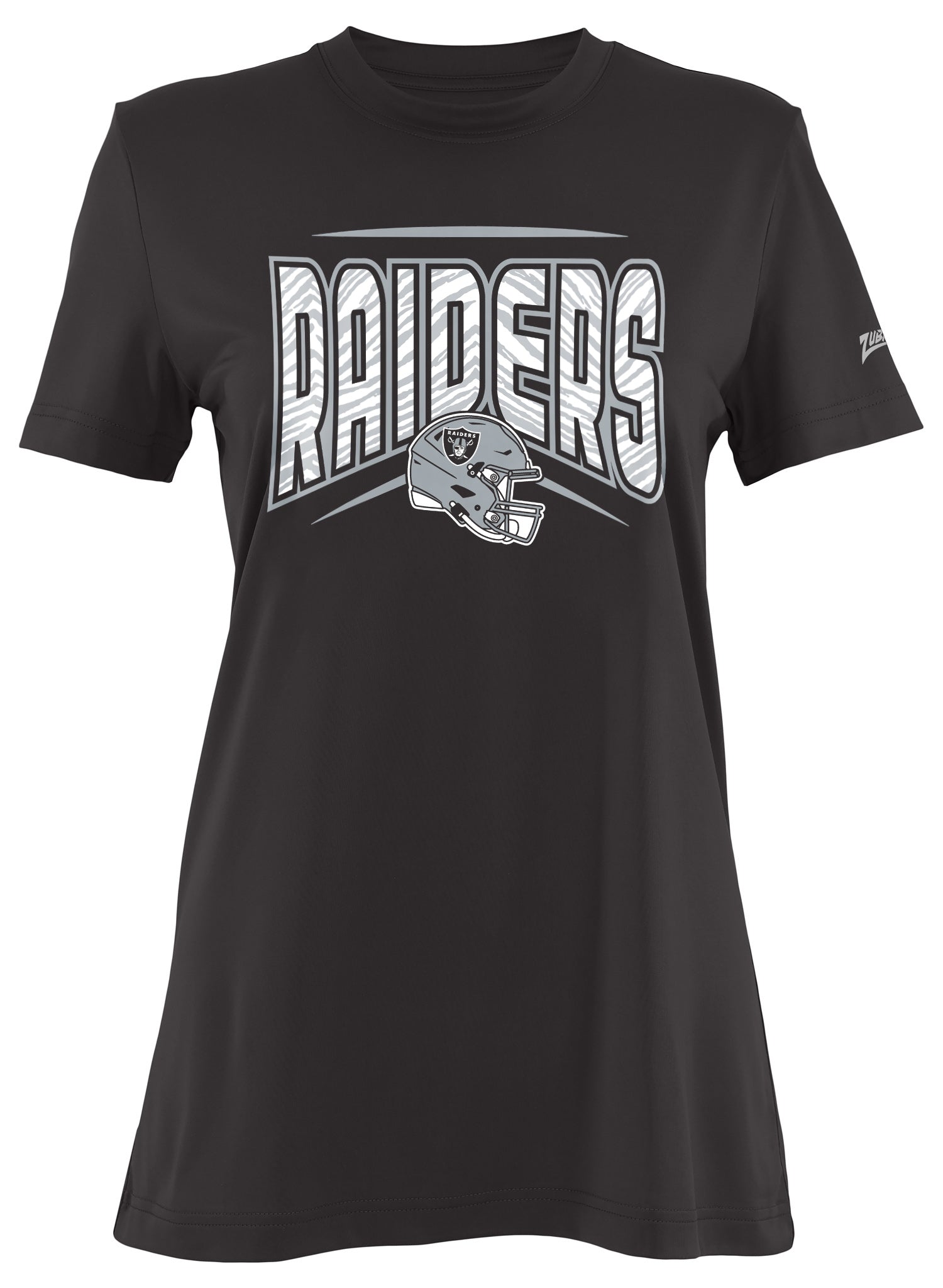 Zubaz NFL Women's Quarterback Team Color Short Sleeve T-Shirt, Las Veg