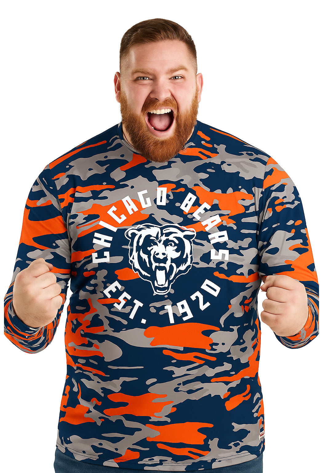 Zubaz NFL Unisex Z88 Screen Print Post Pant, Chicago Bears