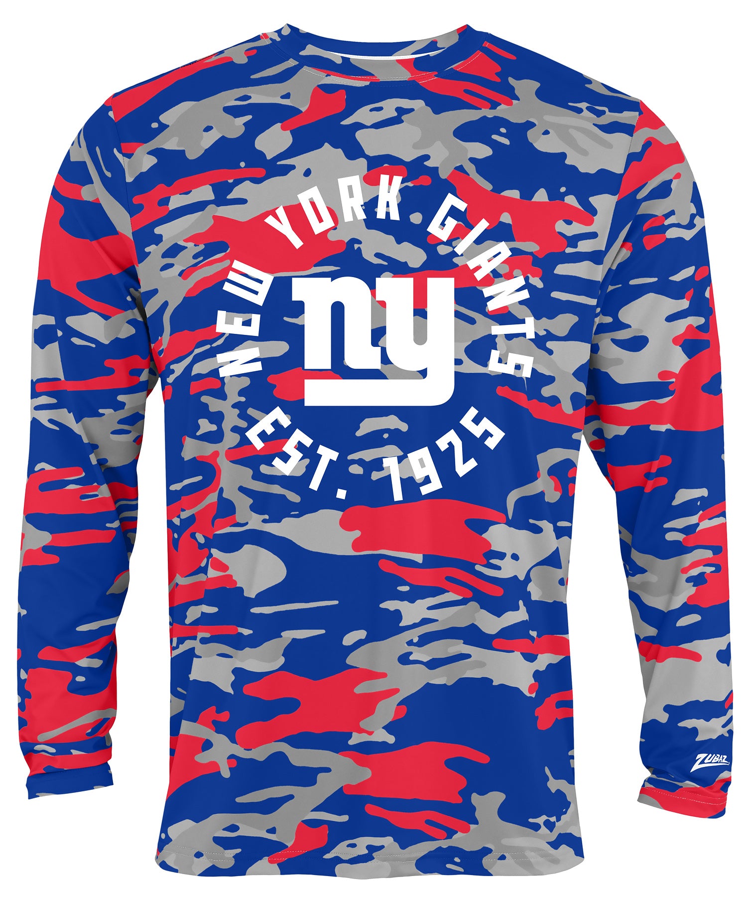 Zubaz NFL Men's Camo Alternate Color with White Circle Logo Long Sleeve T-Shirt, New York Giants