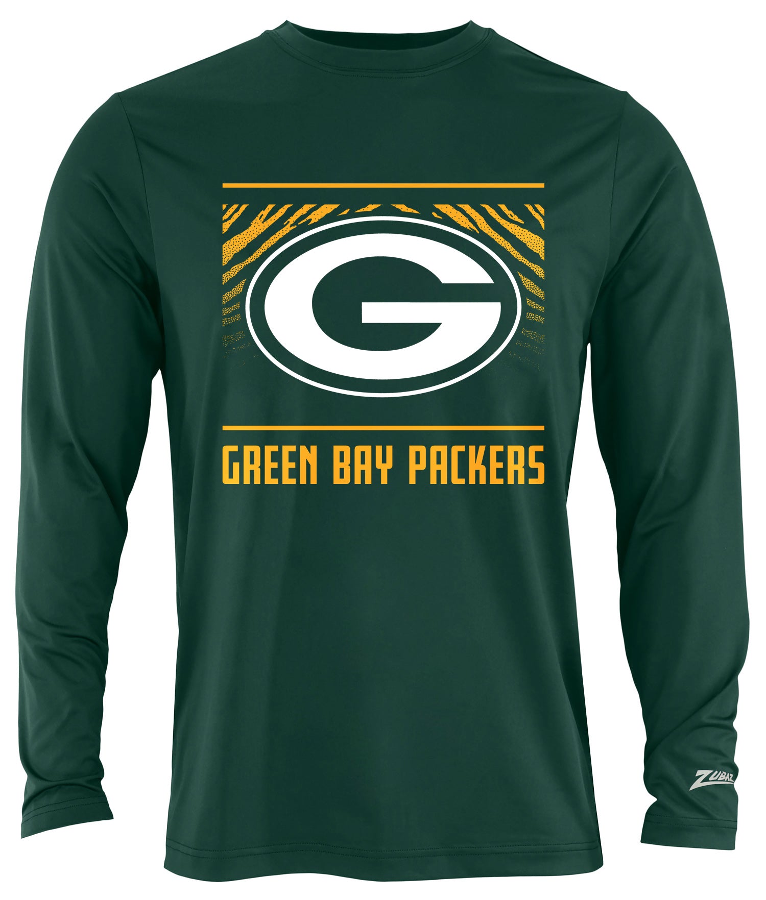 Zubaz NFL Men's Team Color Tunnel Long Sleeve T-Shirt, Green Bay Packers