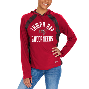 Zubaz NFL Tampa Bay Buccaneers Women's Viper Accent Elevated Lightweight Hoodie