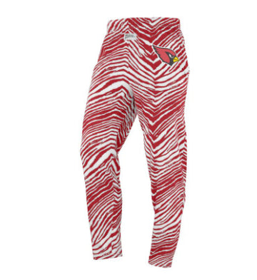Zubaz NFL Arizona Cardinals Unisex 3 Color Zebra Z88 Direct Embroidered Logo Pants