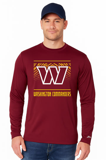Zubaz NFL Men's Team Color Tunnel Long Sleeve T-Shirt, Washington Commanders