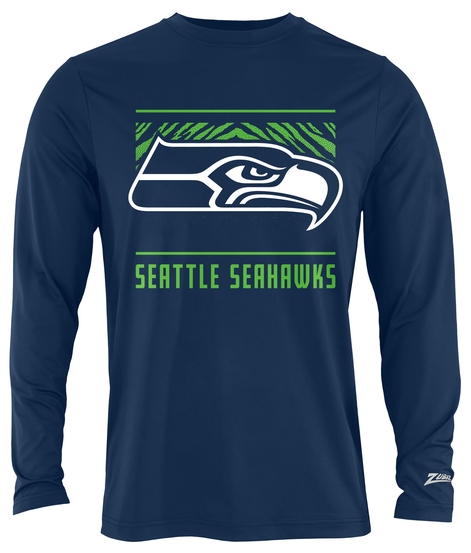 Zubaz NFL Men's Team Color Tunnel Long Sleeve T-Shirt, Seattle Seahawks