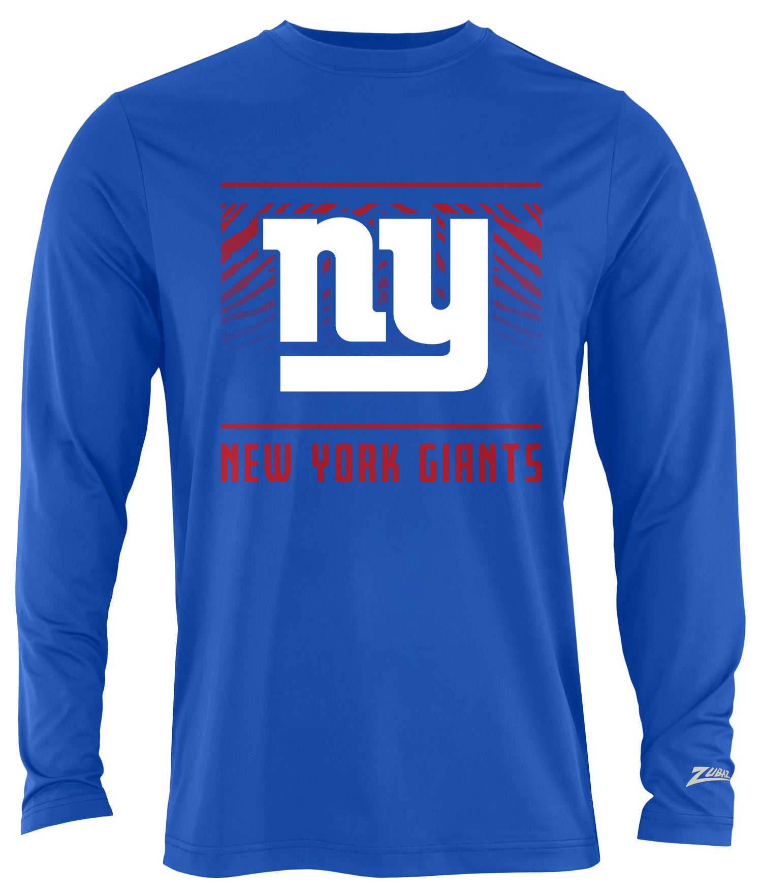 Zubaz NFL Men's Team Color Tunnel Long Sleeve T-Shirt, New York Giants