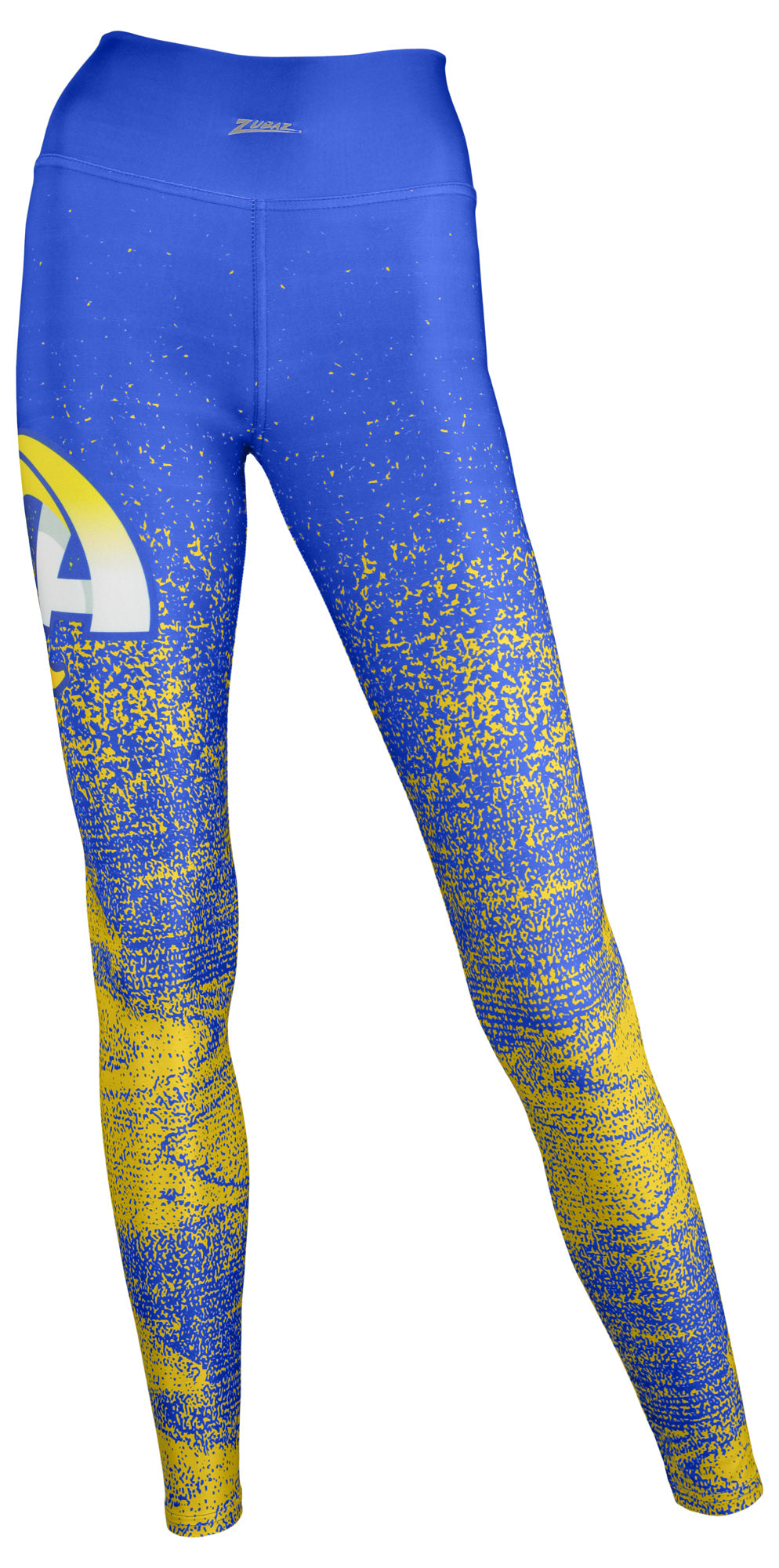 Zubaz NFL Women's LOS ANGELES RAMS RAMS BLUE/YELLOW STATIC FADE LEGGING