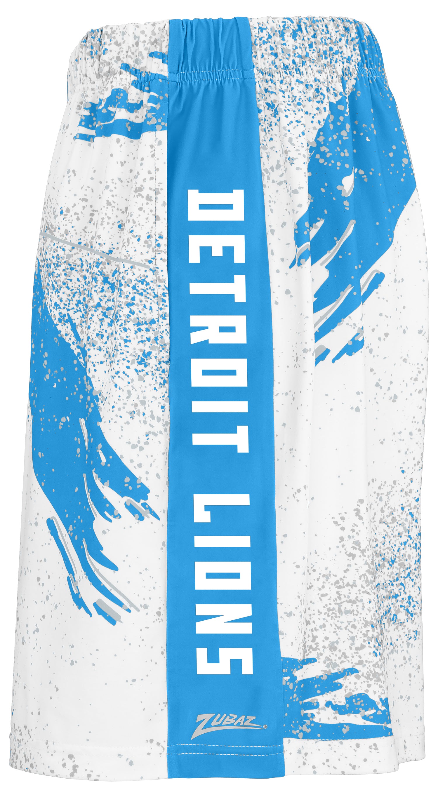 Zubaz NFL Men's 7in Confetti Overtime Block Text Shorts, Detroit Lions