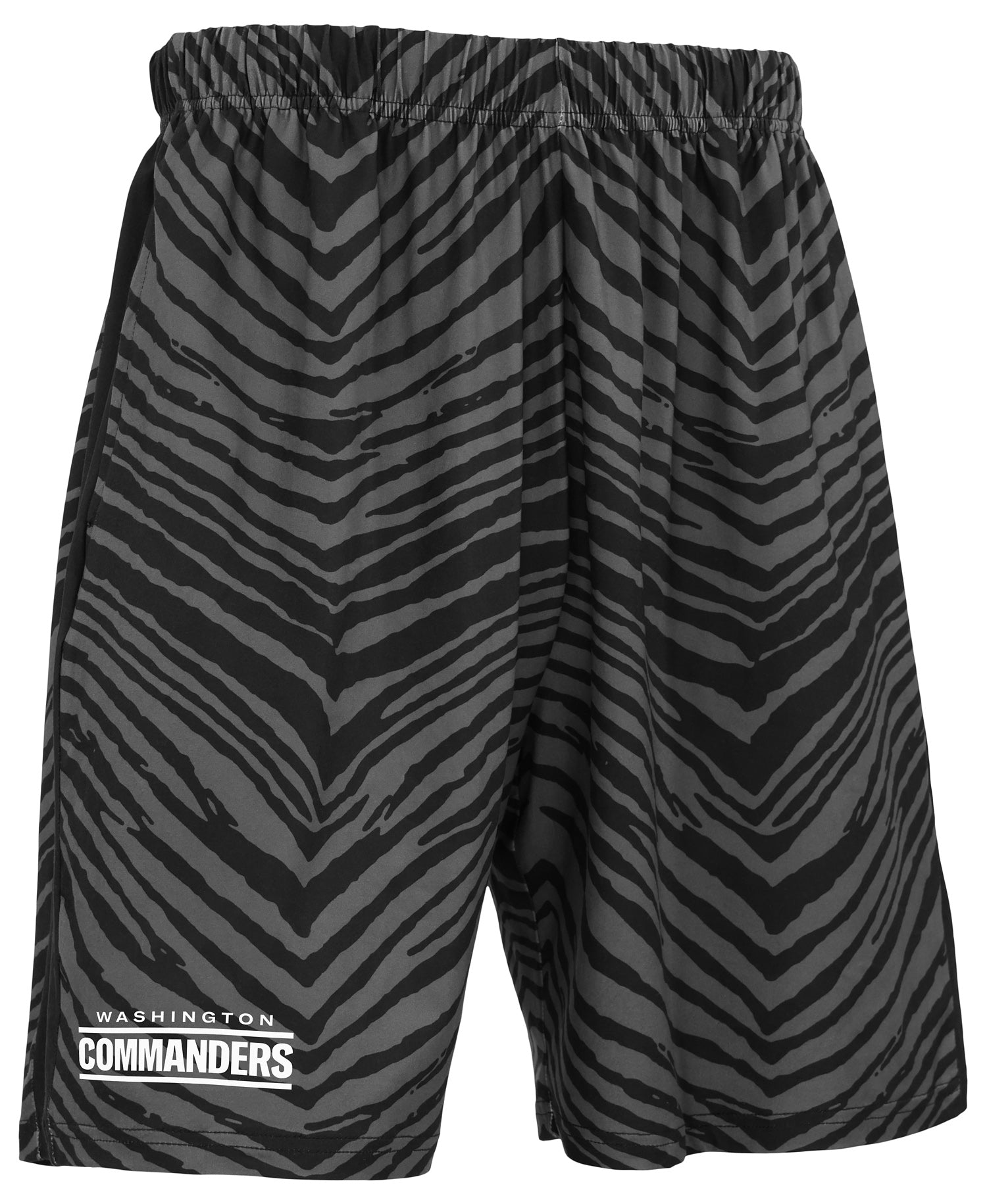 Zubaz NFL Men's 7in Zebra 2 Color Tonal Wordmark Stacked Shorts, Washington Commanders
