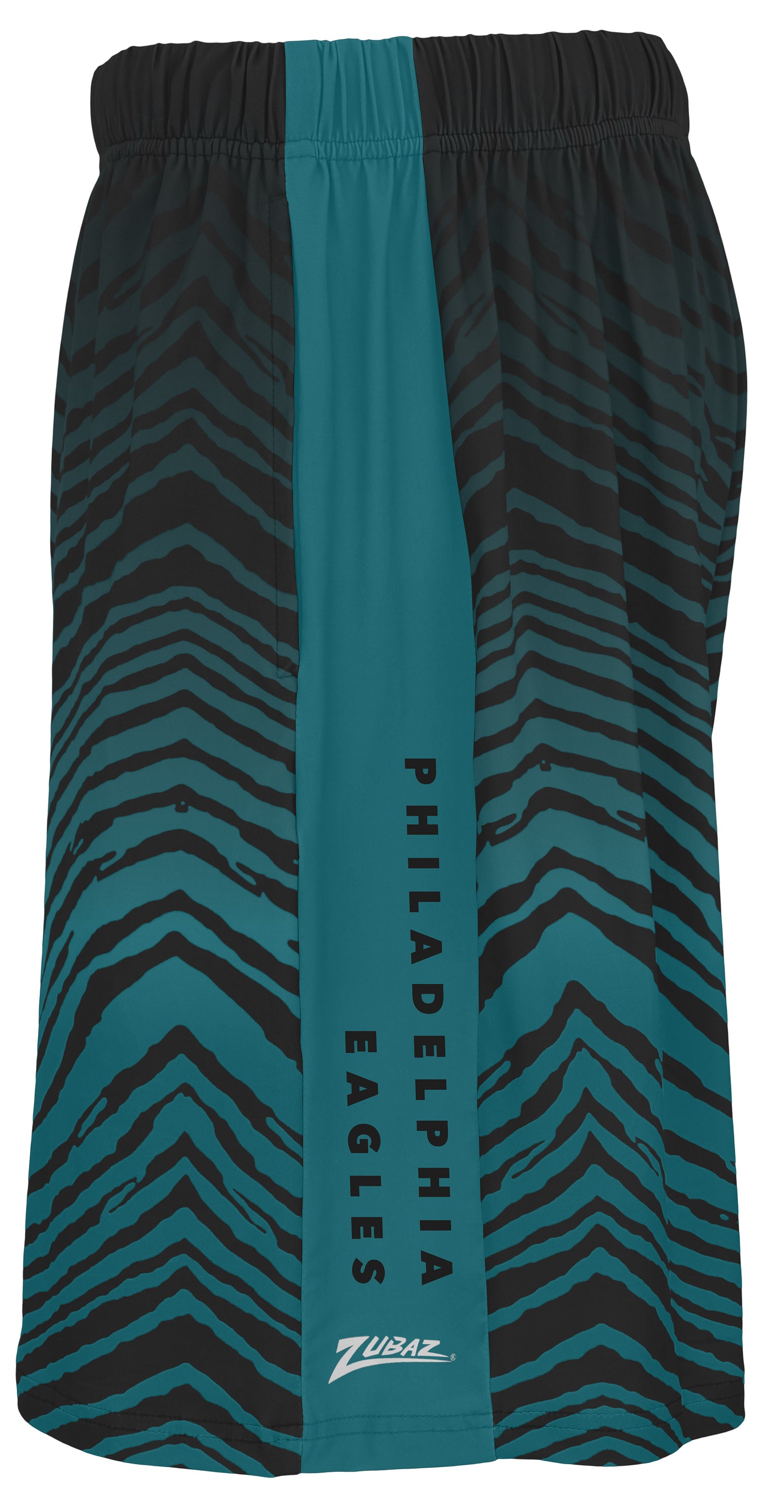 Zubaz NFL Men's 7in Fade Primary Stacked Text Shorts, Philadelphia Eag