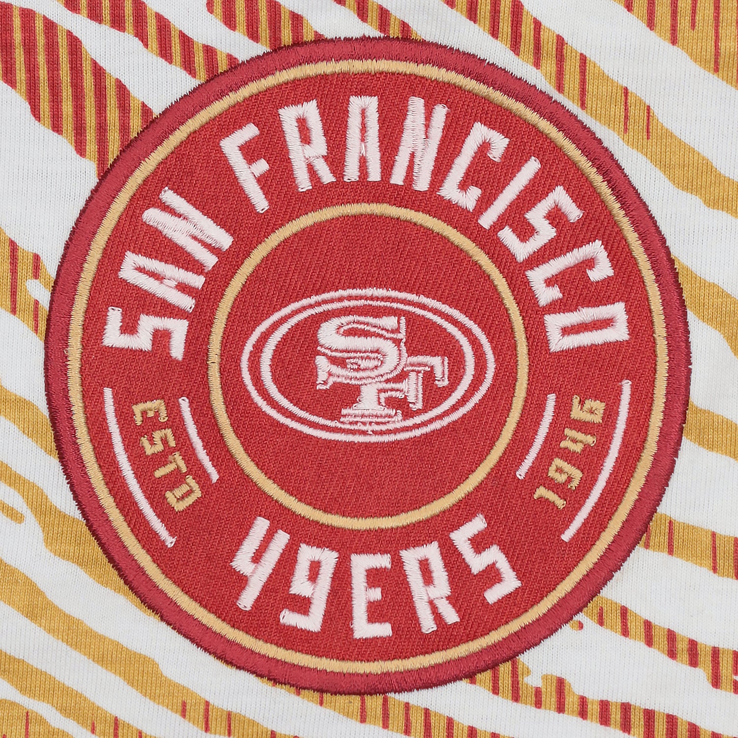 Zubaz NFL Adult Unisex Z88 Embroidered Zebra Ombre TMC Pants, San Francisco 49ers