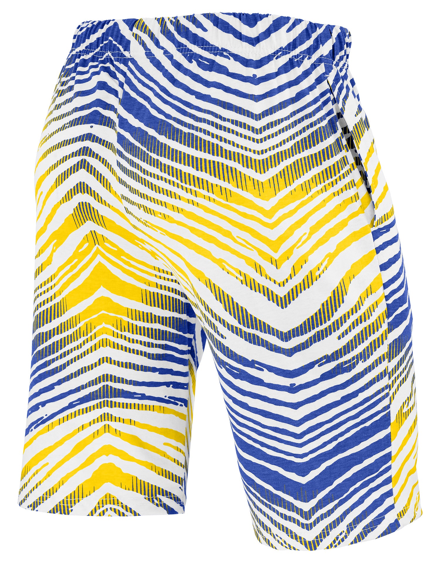 Zubaz NFL Adult Unisex Z88 Embroidered Zebra Ombre TMC Shorts, Los Angeles Rams